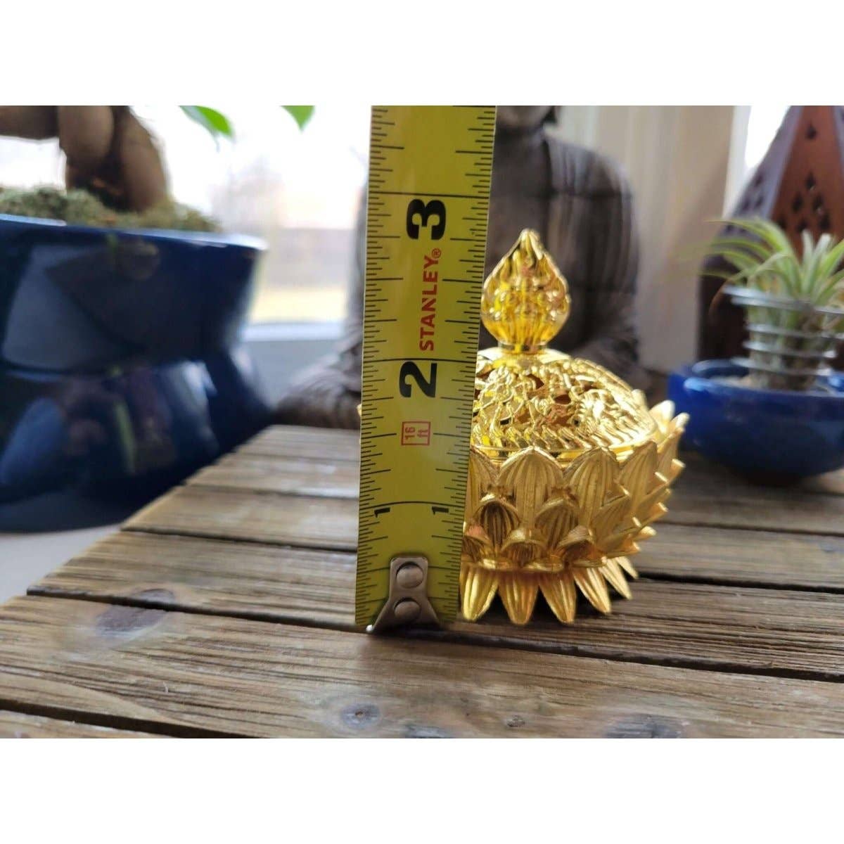 Small Lotus Incense Holder, Brass Metal Incense