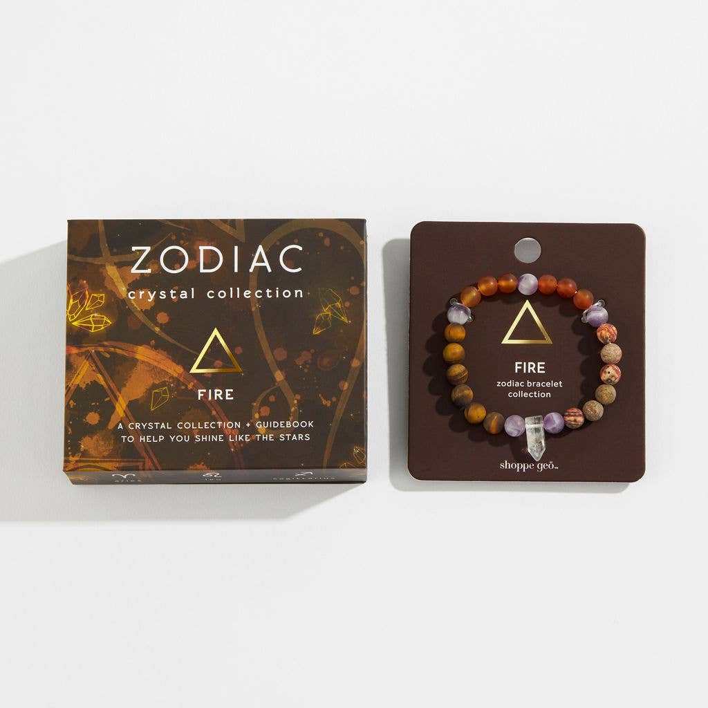 Zodiac Crystal Bead Bracelet Collection: Fire 8mm