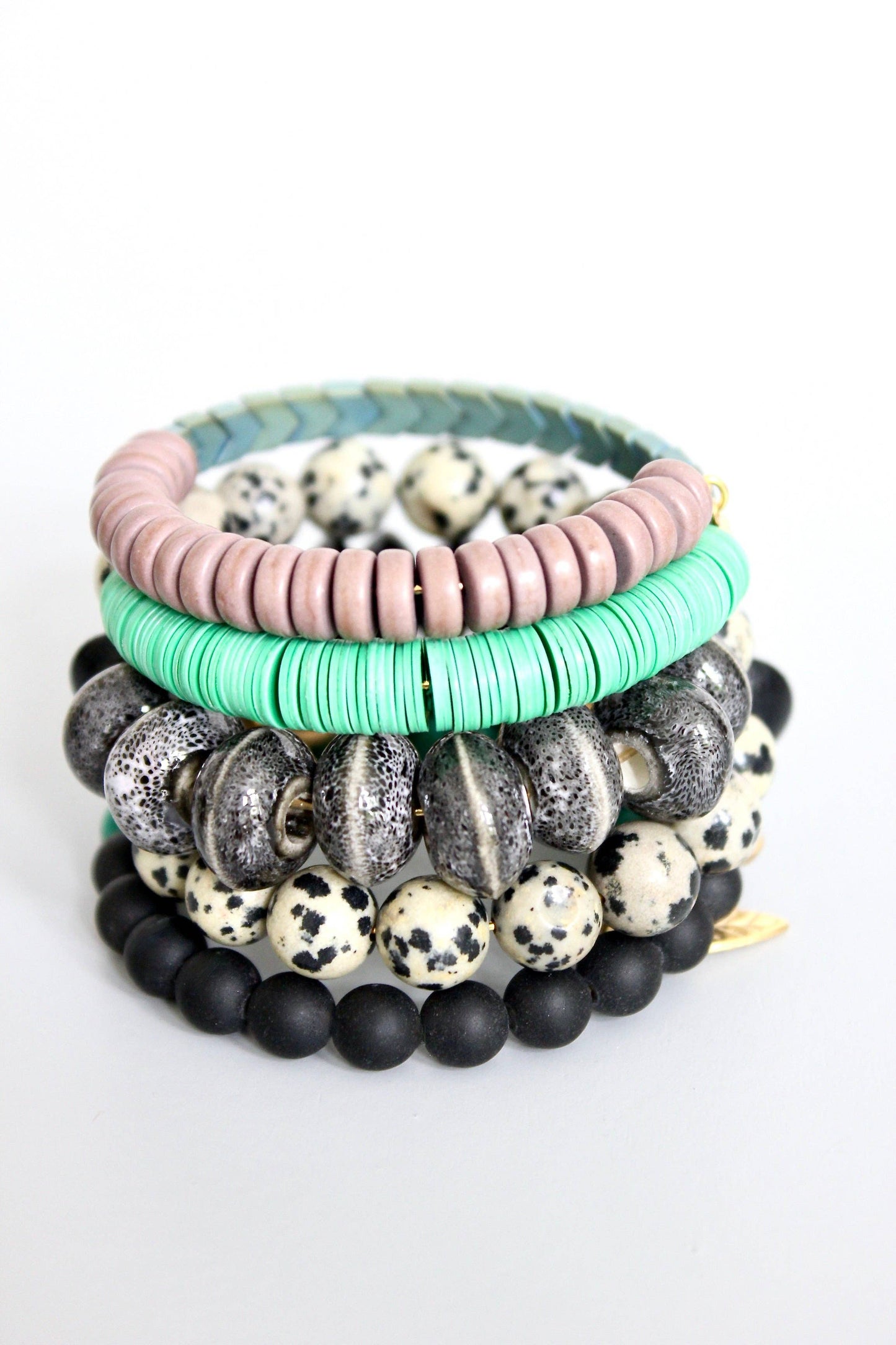 HYLB02 Turquoise and black wrap bracelet