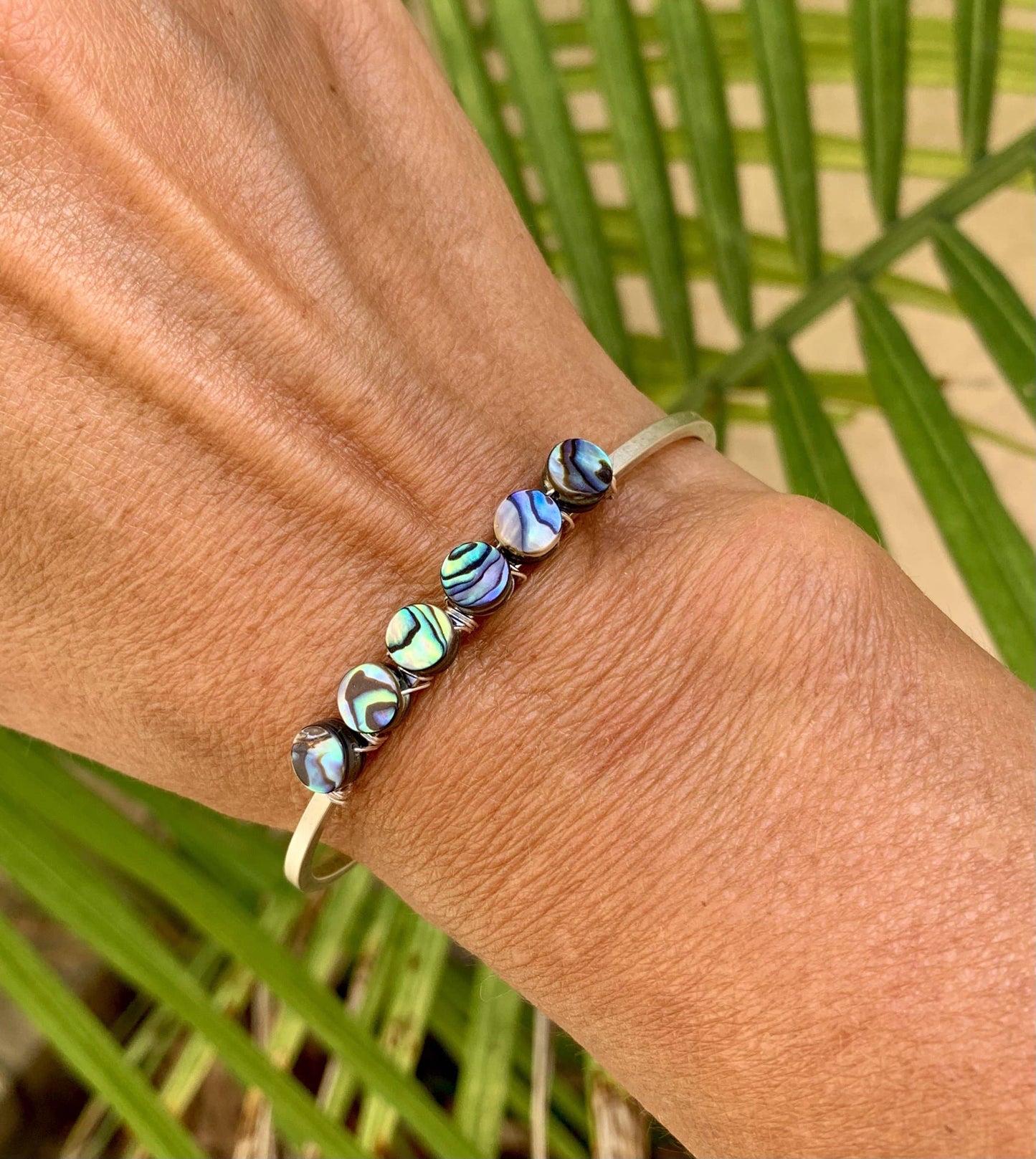 Overzealous paua abalone silver cuff bracelet