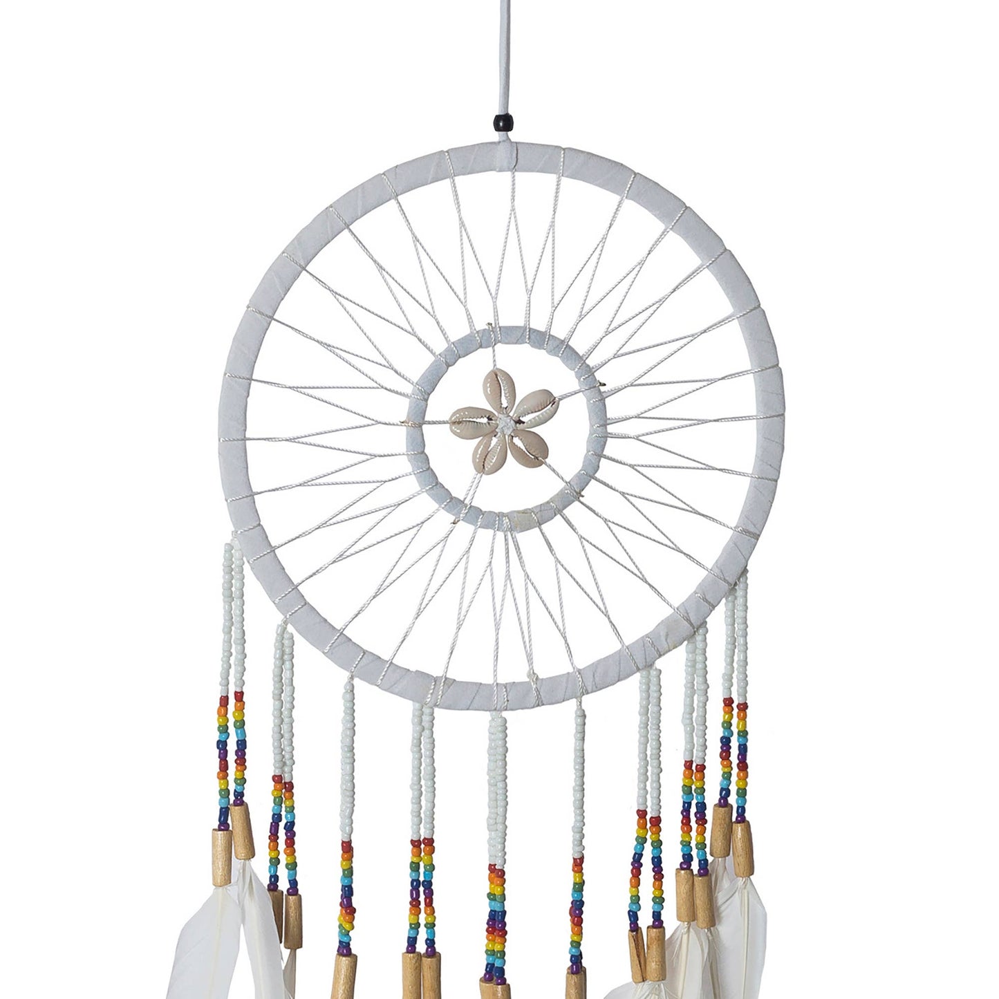 Shaman White Dream Catcher With Cowrie Shells