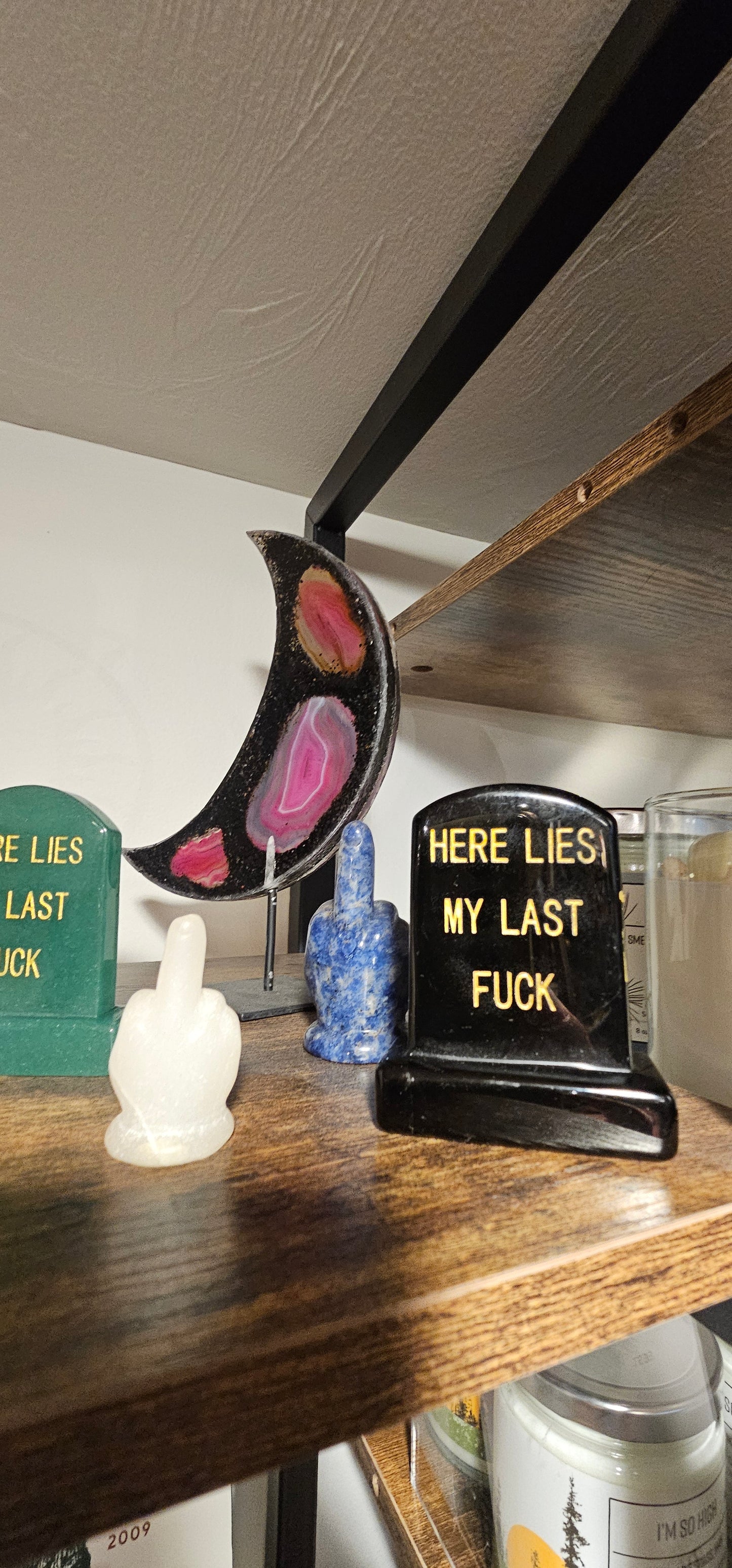 Stone Tombstone w/ Quote "Here Lies My Last Fuck"