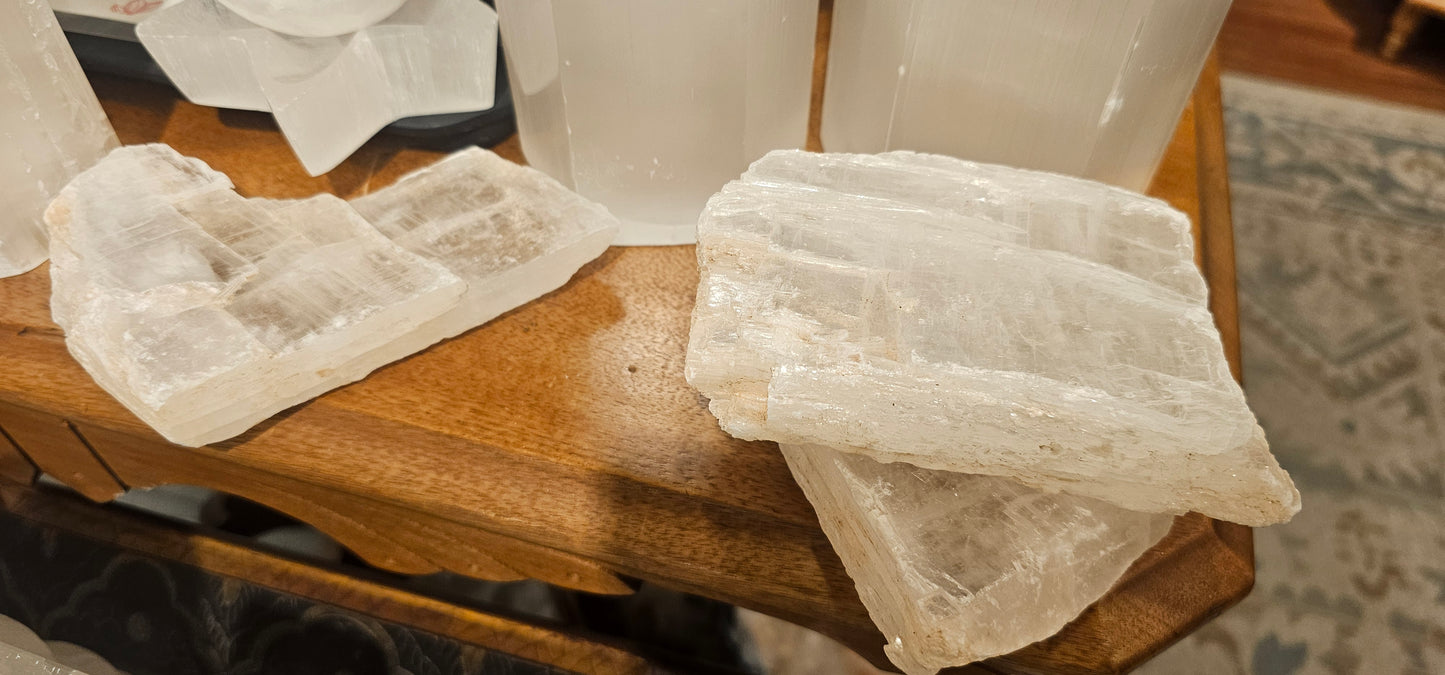 Selenite-Raw and Flat Chunks