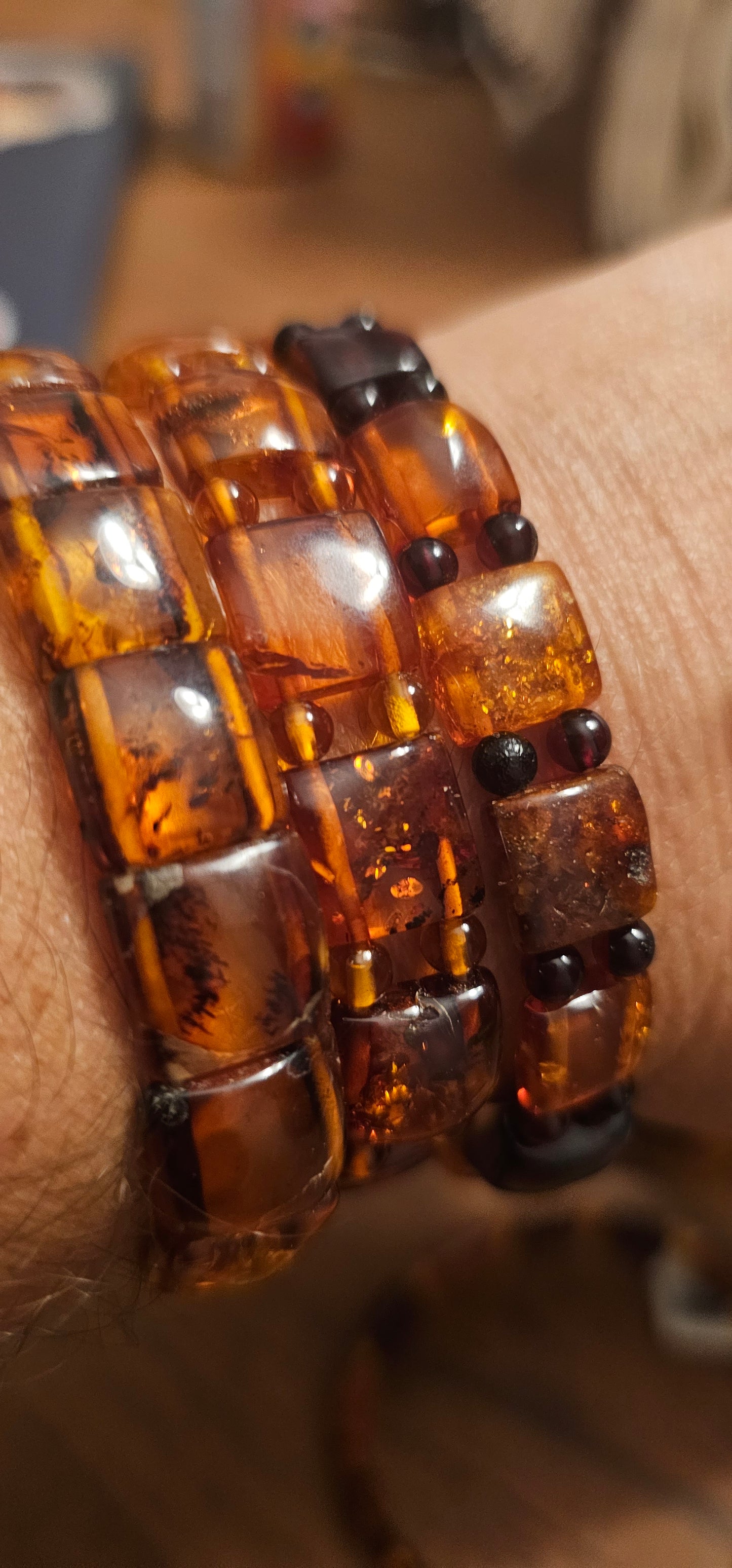 Amber rectangle bracelets