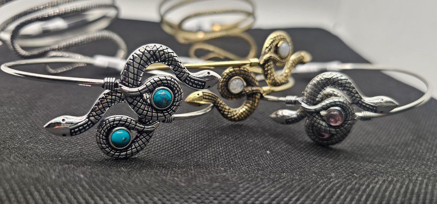 Snake Adjustable Bracelets- Brass Sterling Silver