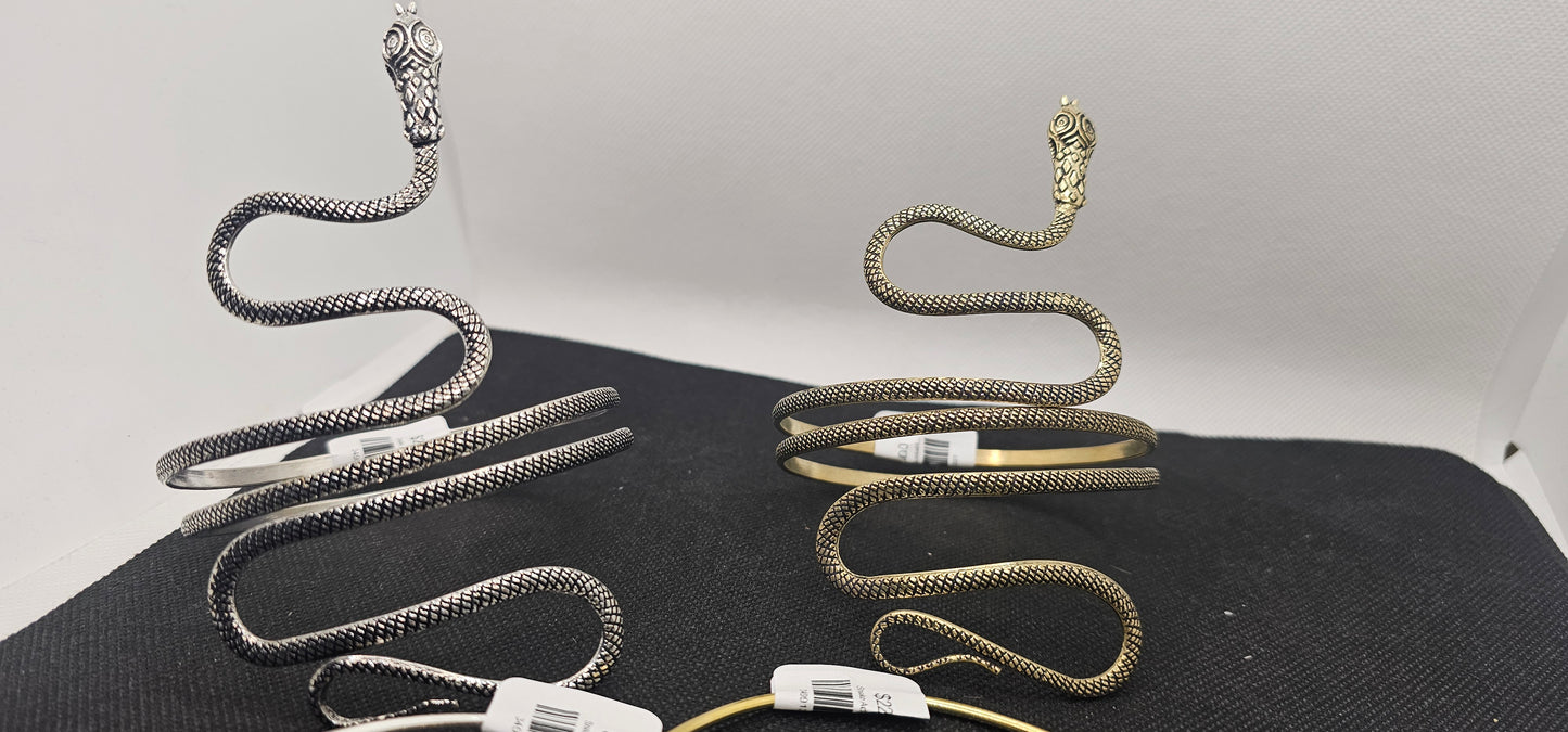 Snake Adjustable Bracelets- Brass Sterling Silver