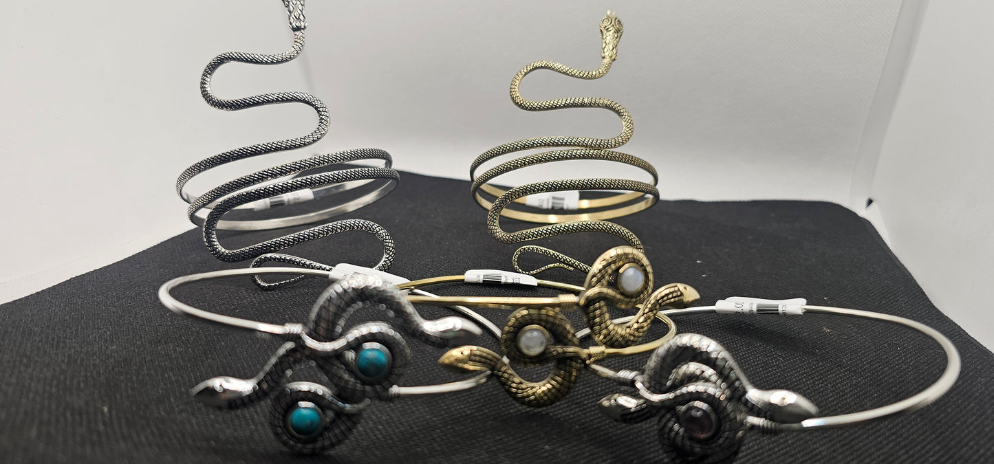 Snake Adjustable Bracelets- Brass Sterling Silver