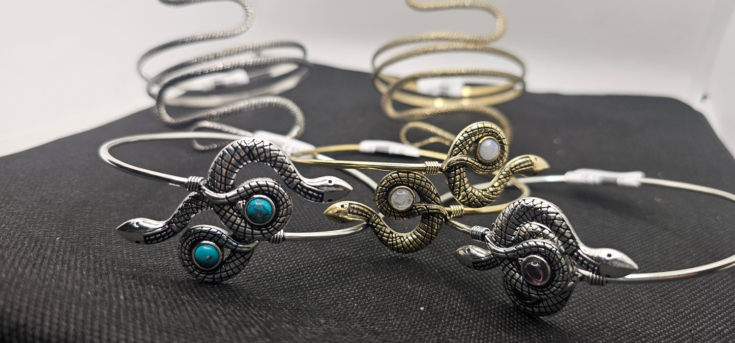 Snake Adjustable Bracelets- Brass Sterling Silver