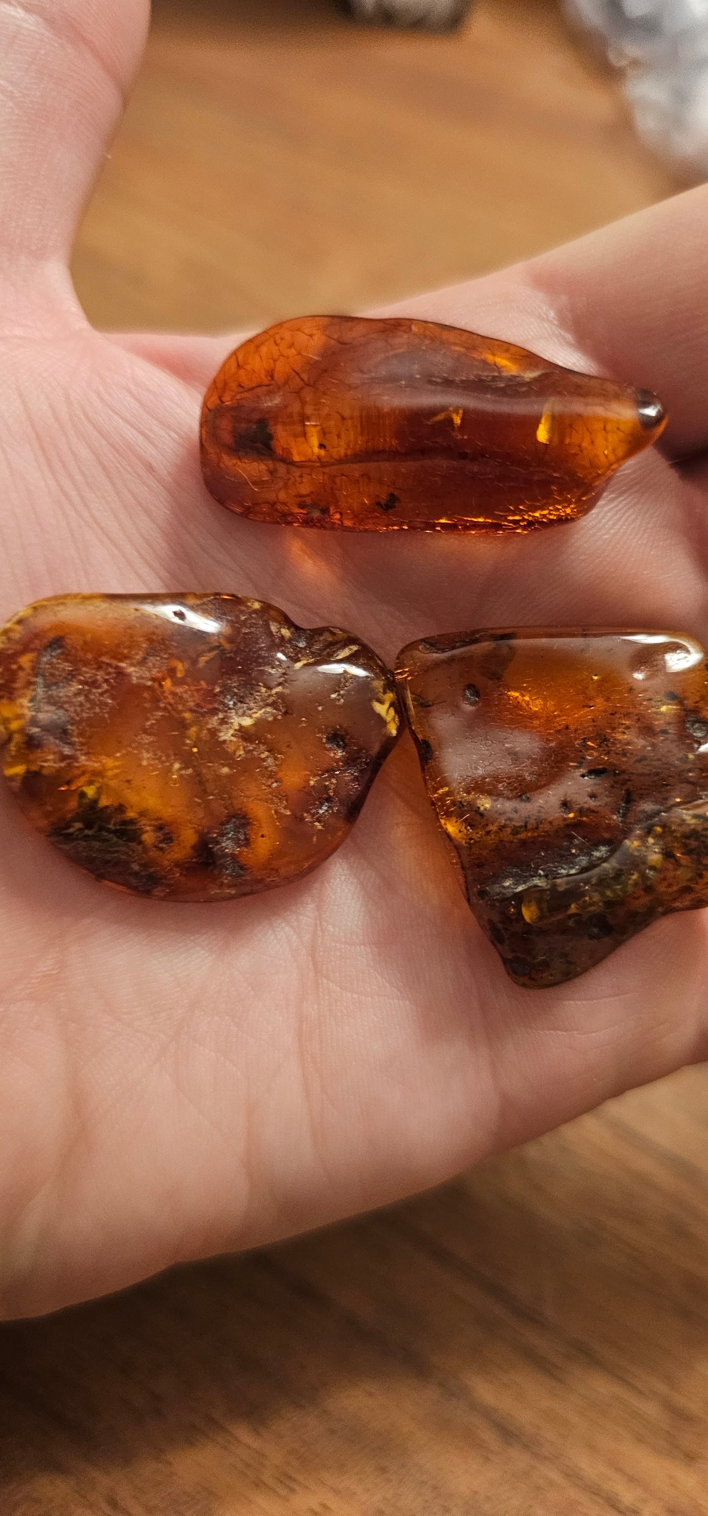 Amber chunks medium palm size from Lithuania