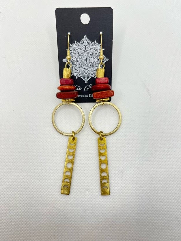 Red Jasper with Moon Phase Earrings