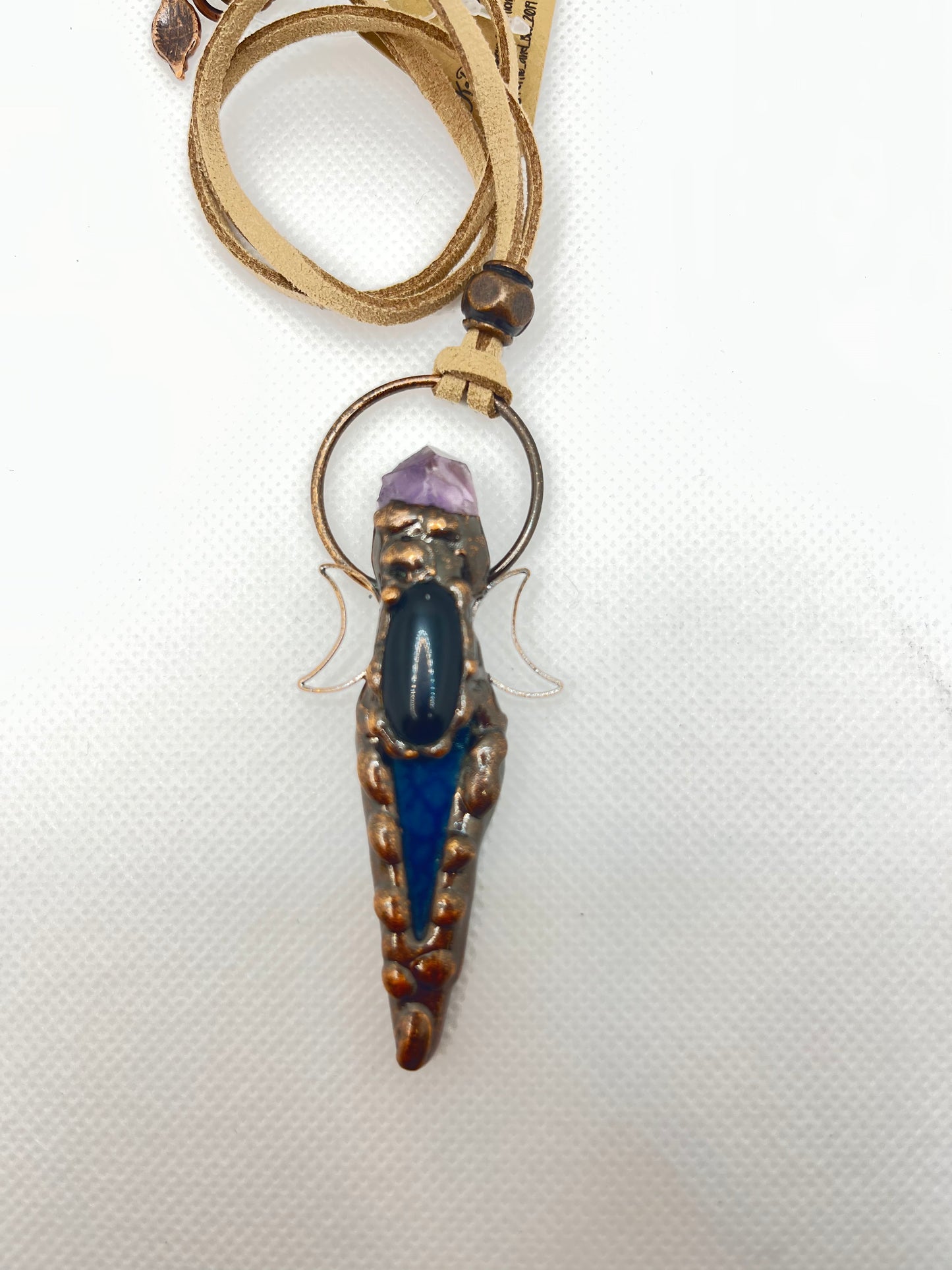 Amethyst Onyx Blue Dyed Agate Necklace