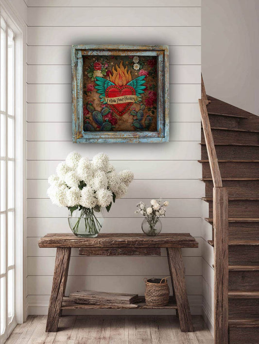 Follow Your Heart (Heart with Wings) - 24" Square Canvas