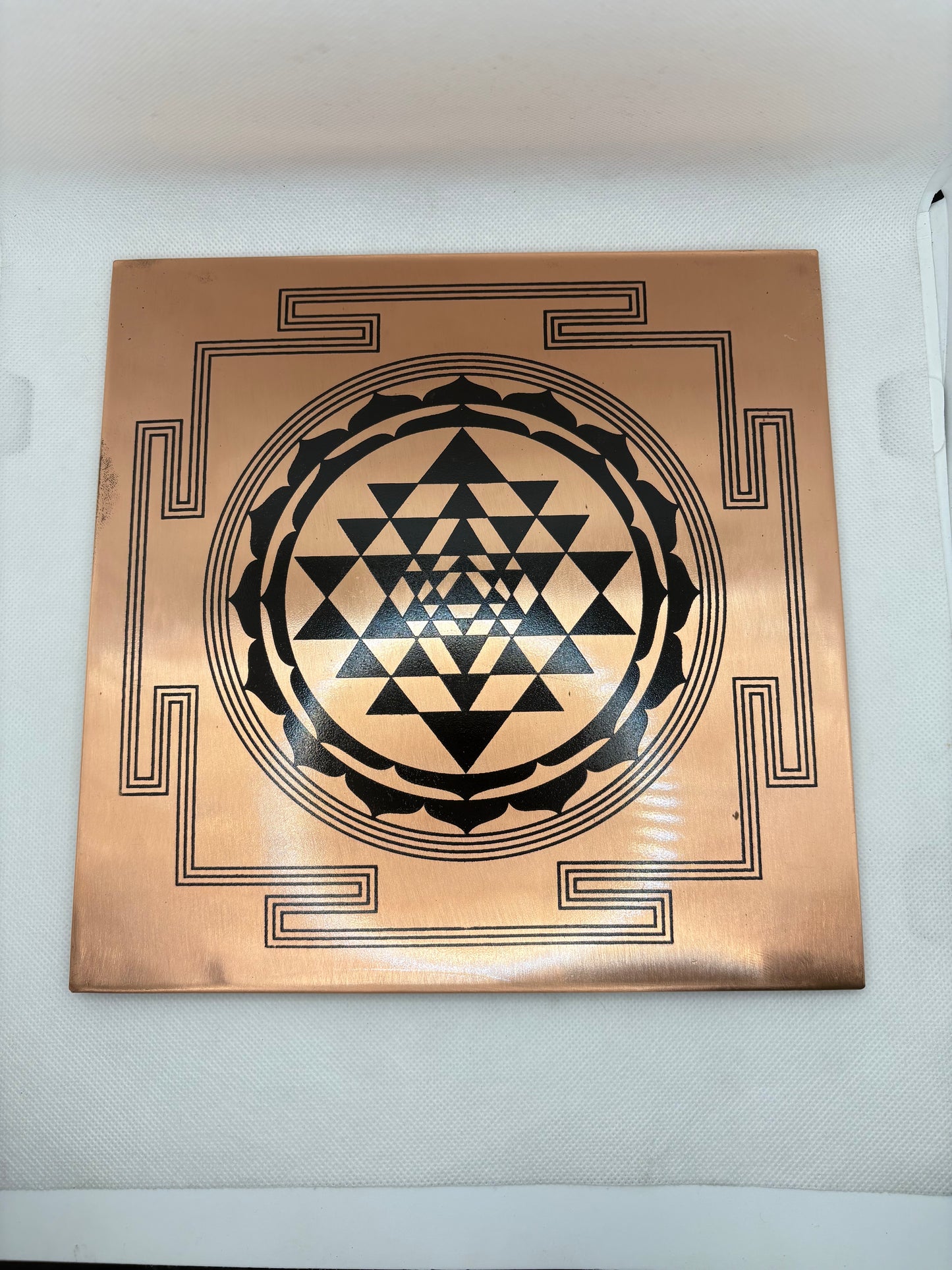 Copper Plaque Sri Yantra 9"x 9"