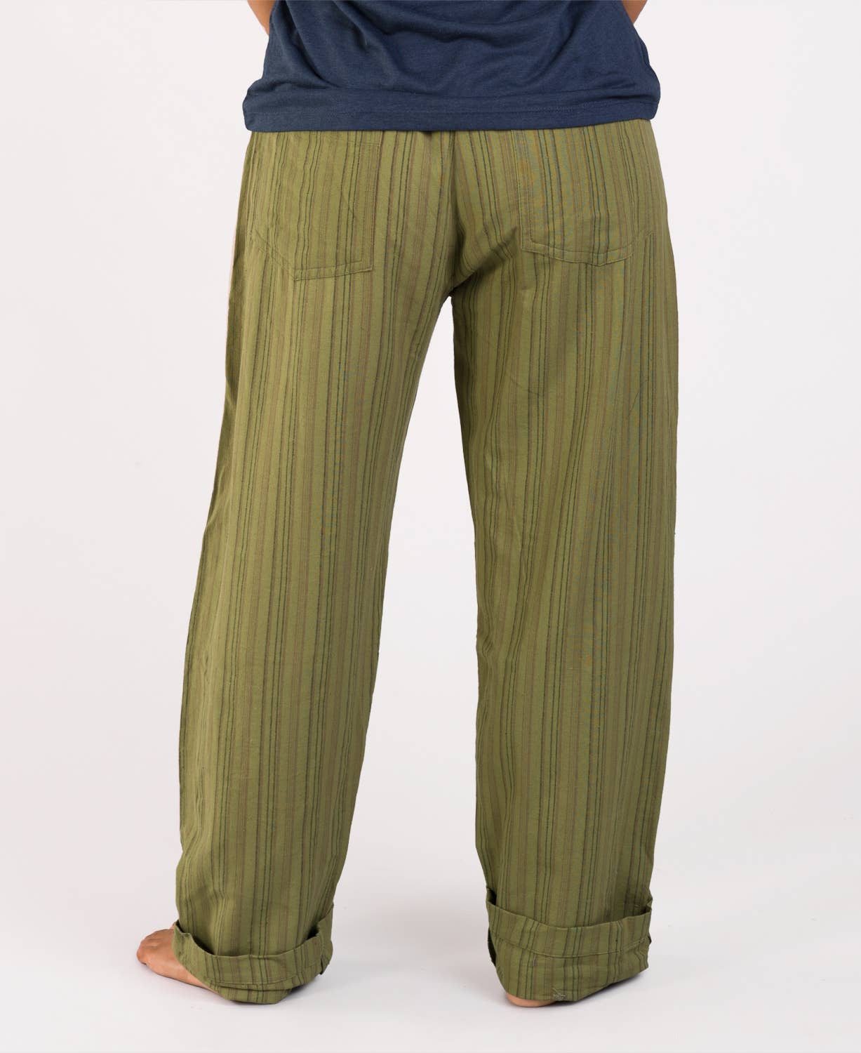 Striped Hippie Pants - Spirit Sage: SM