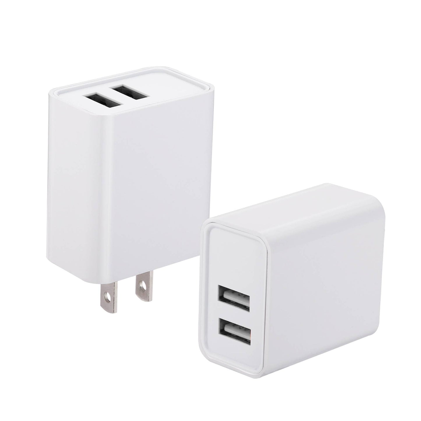 Charge 2-Port USB Wall Chargers for Android & IP Retail Pack: White / 2 USB-A Ports