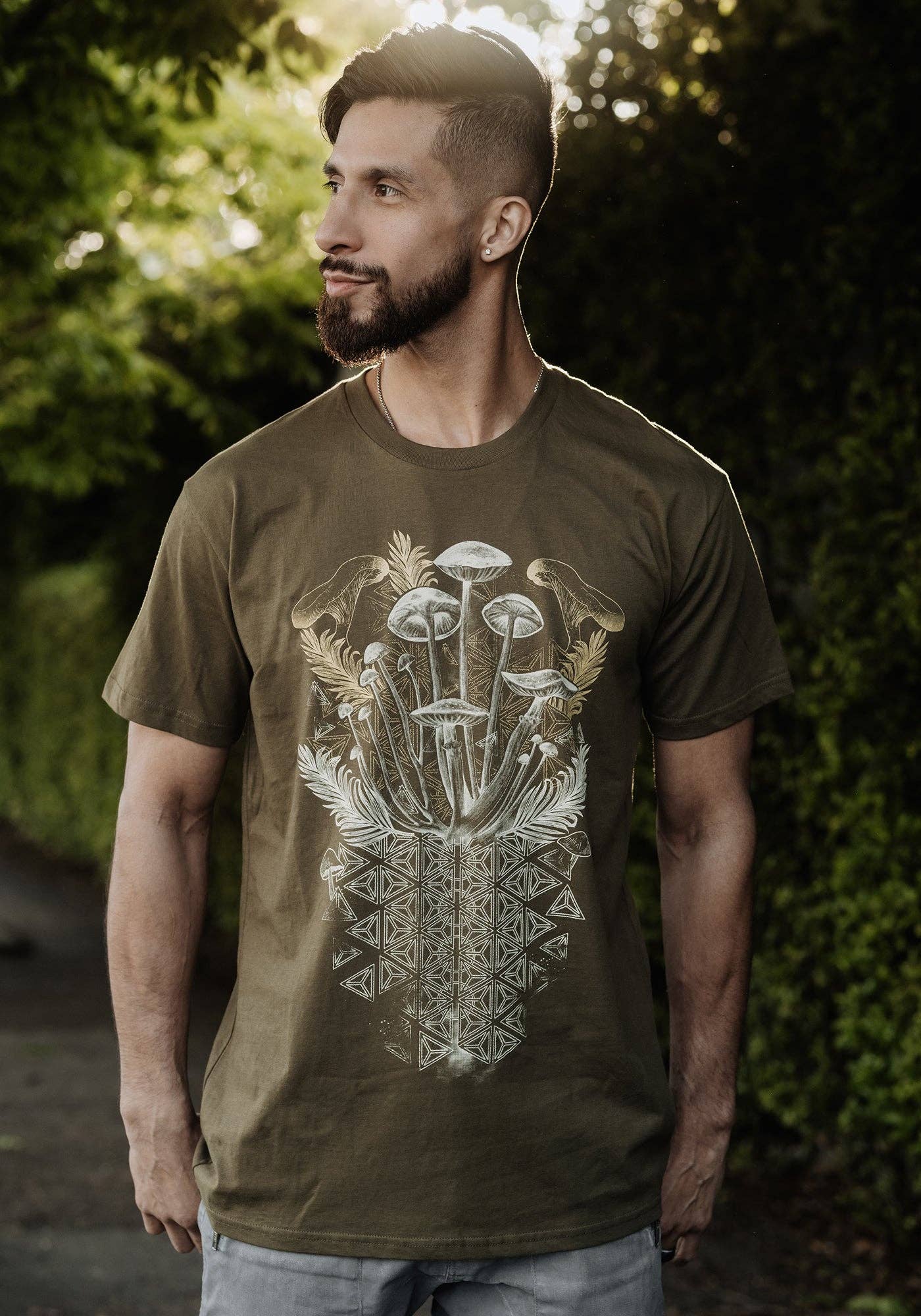 Mycelial Bloom Shirt Blue, Olive or Black