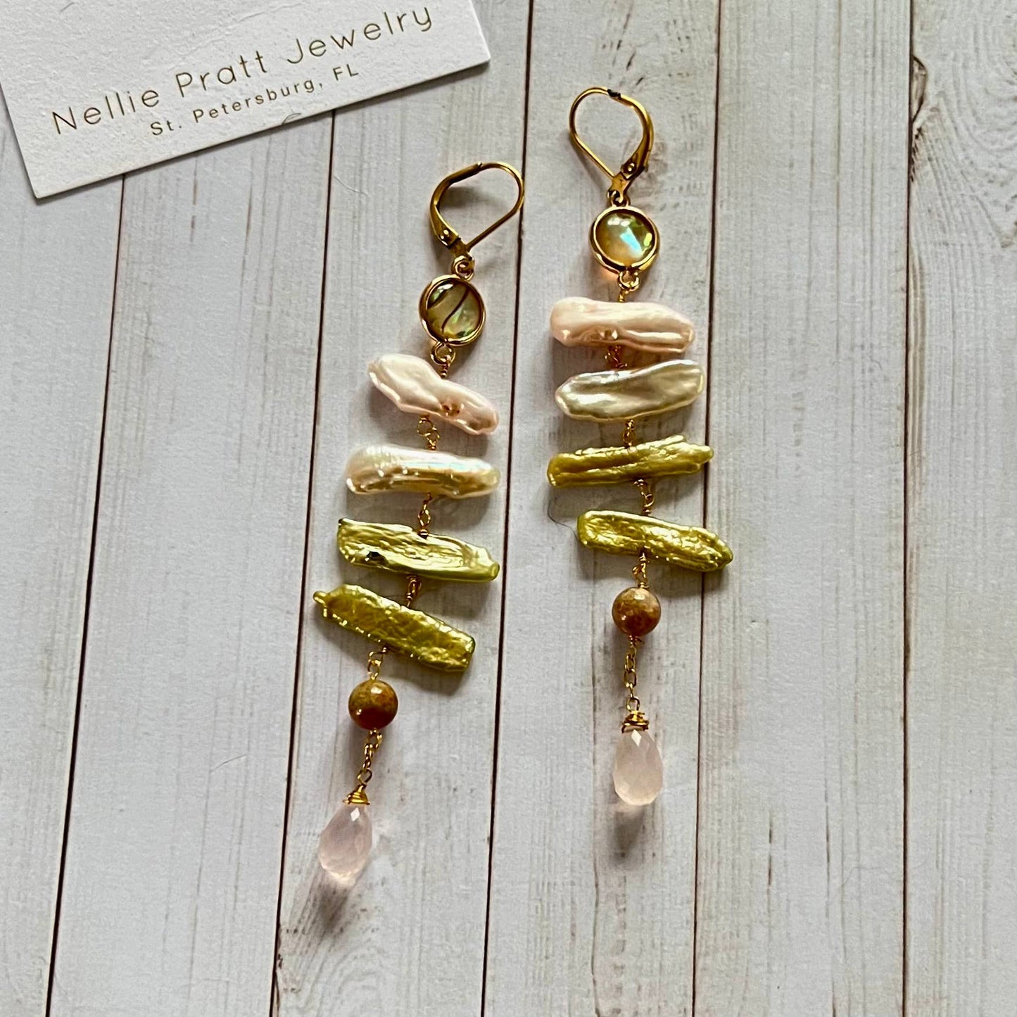 Club Lounge pearl dangle earrings