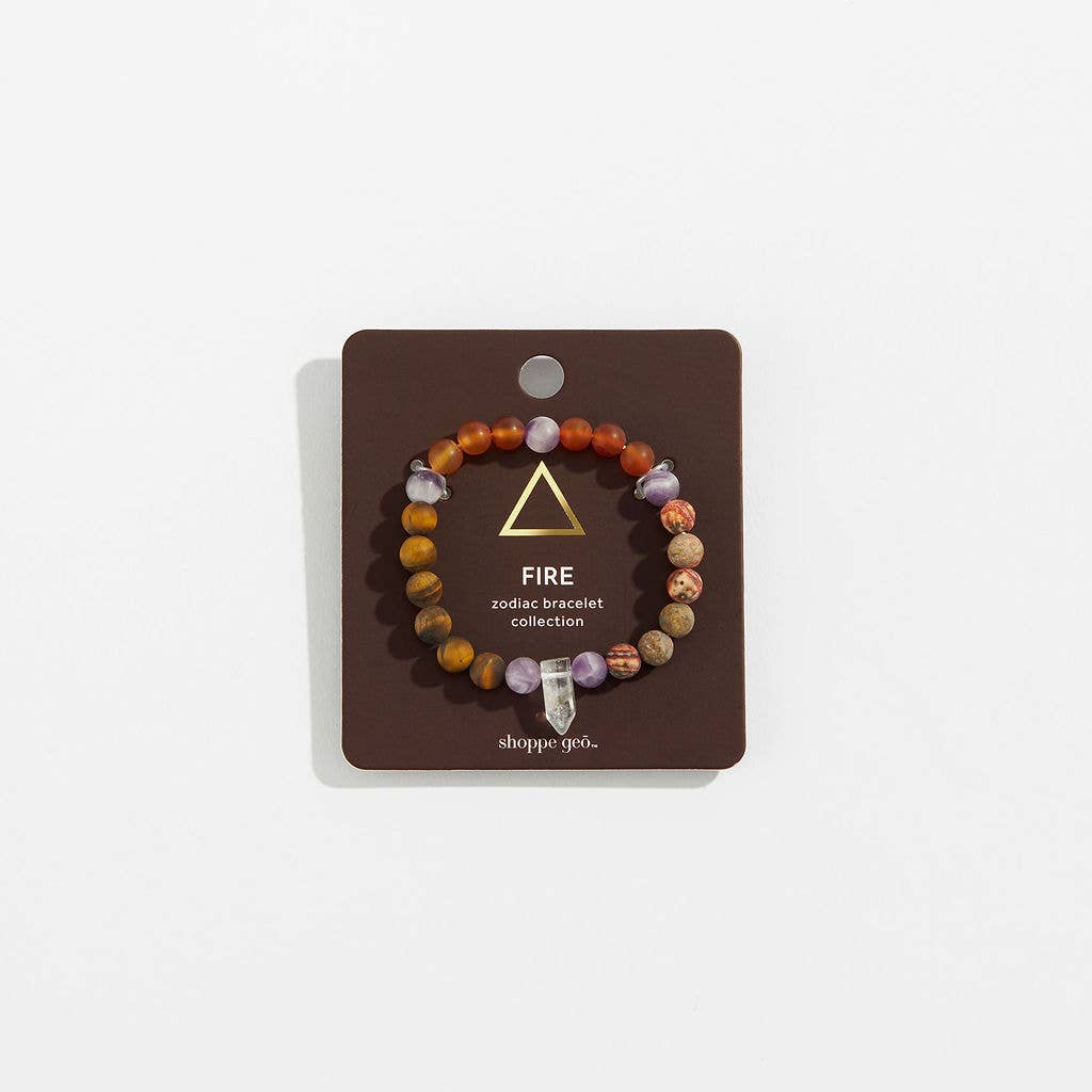 Zodiac Crystal Bead Bracelet Collection: Fire 8mm