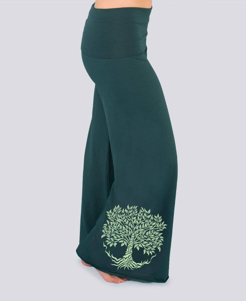 Root Down Flowy Pants - Teal Flow Pants: 2X