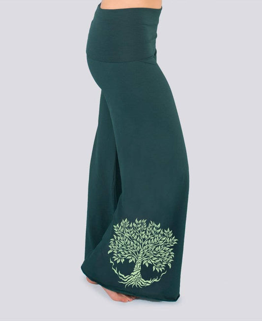 Root Down Flowy Pants - Teal Flow Pants: 2X