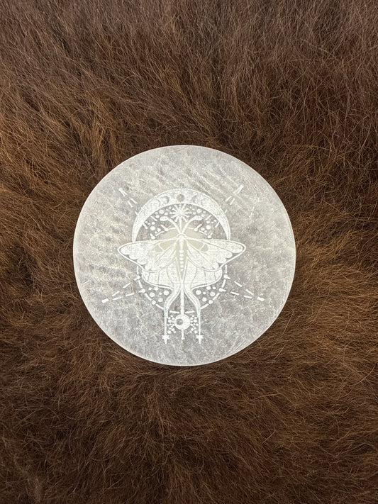 Selenite Moth Round