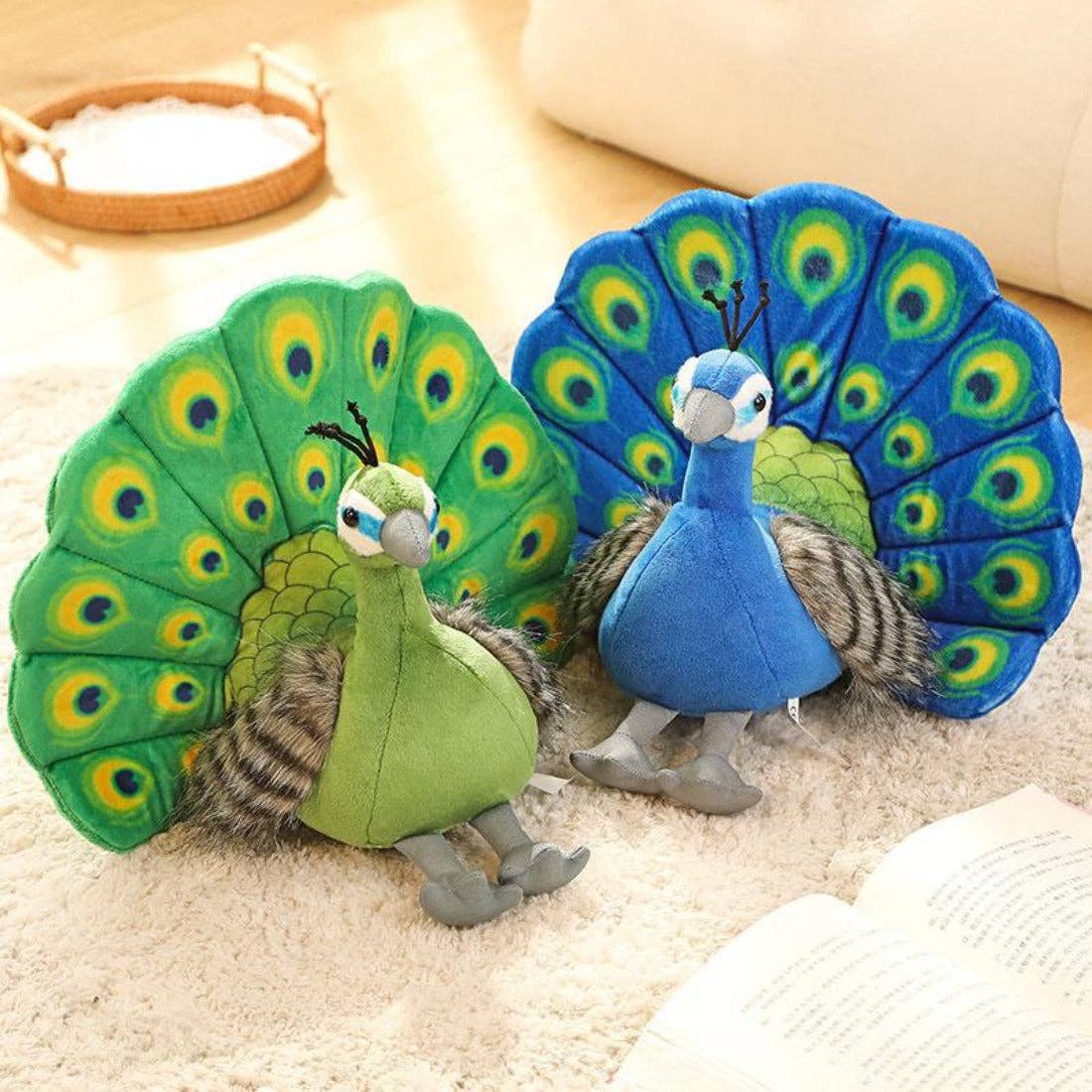 Kawai - Peacock Display Plush Toy: BLUE or GREEN 25*30cm