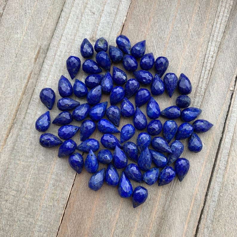 Lapis Lazuli Faceted Teardrop Necklace: 16, 18 or 20"