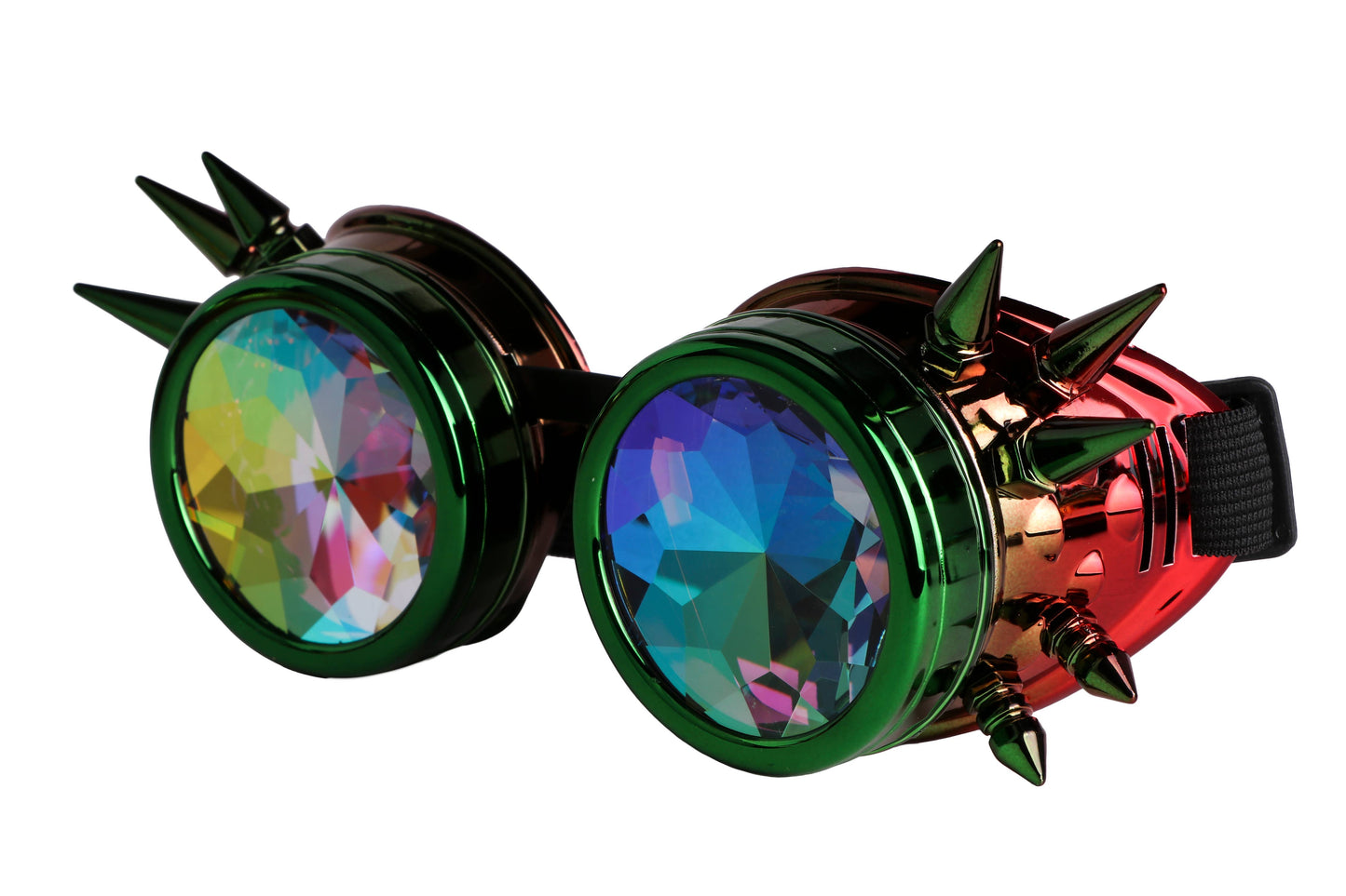 Steampunk Kaleidoscope Glasses - Psychedelic: Yellow-Turq or Rainbow