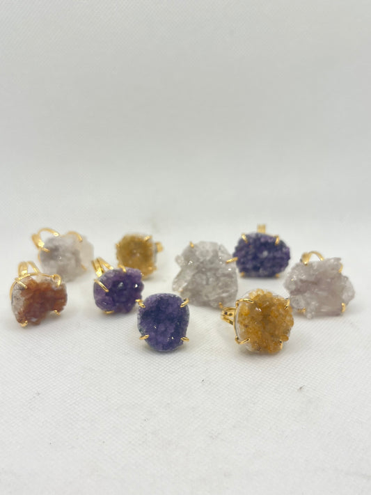 Crystal Cluster Ring Gold