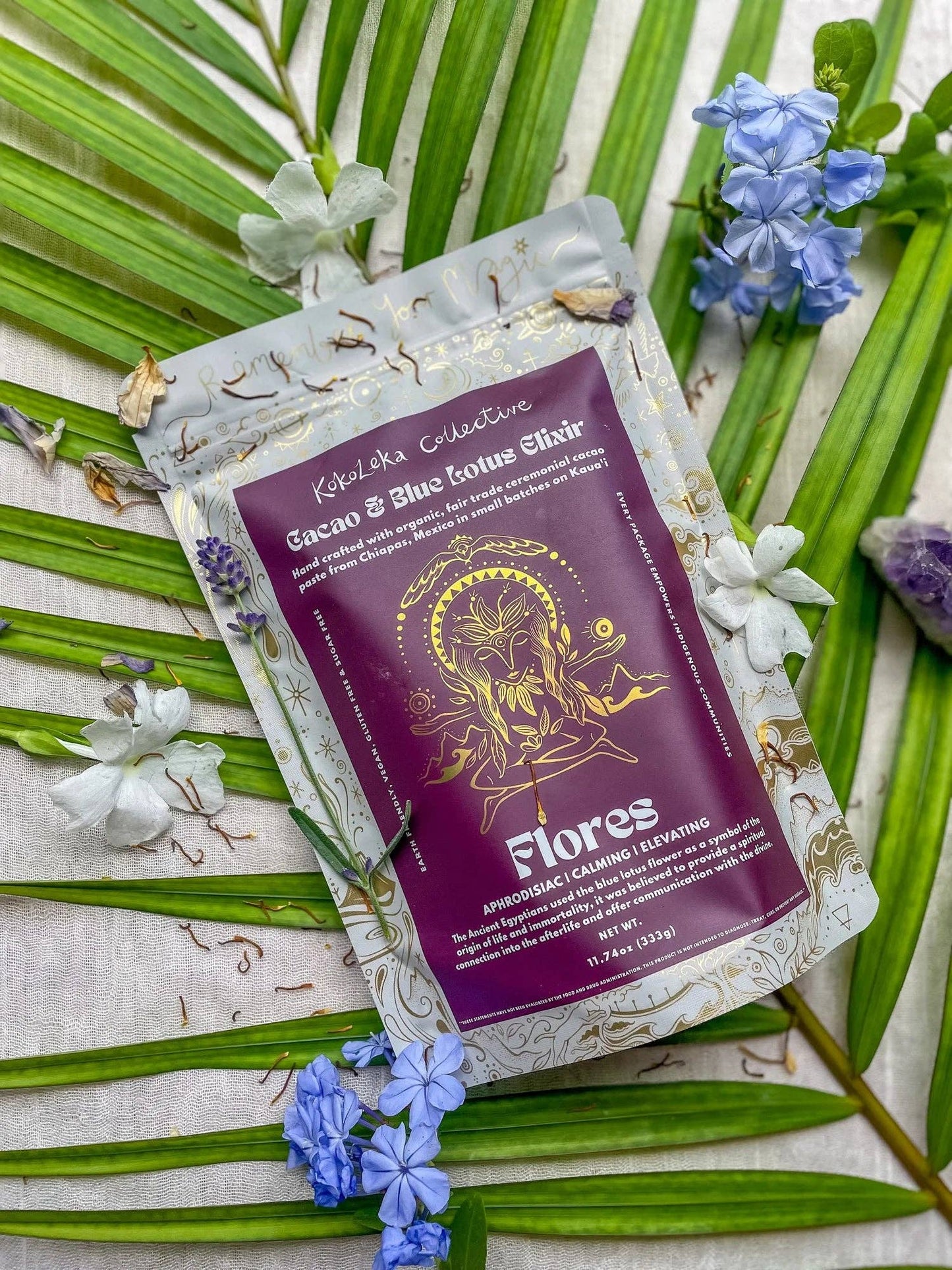 Flores  - Blue Lotus Ceremonial Cacao Elixir: 333g