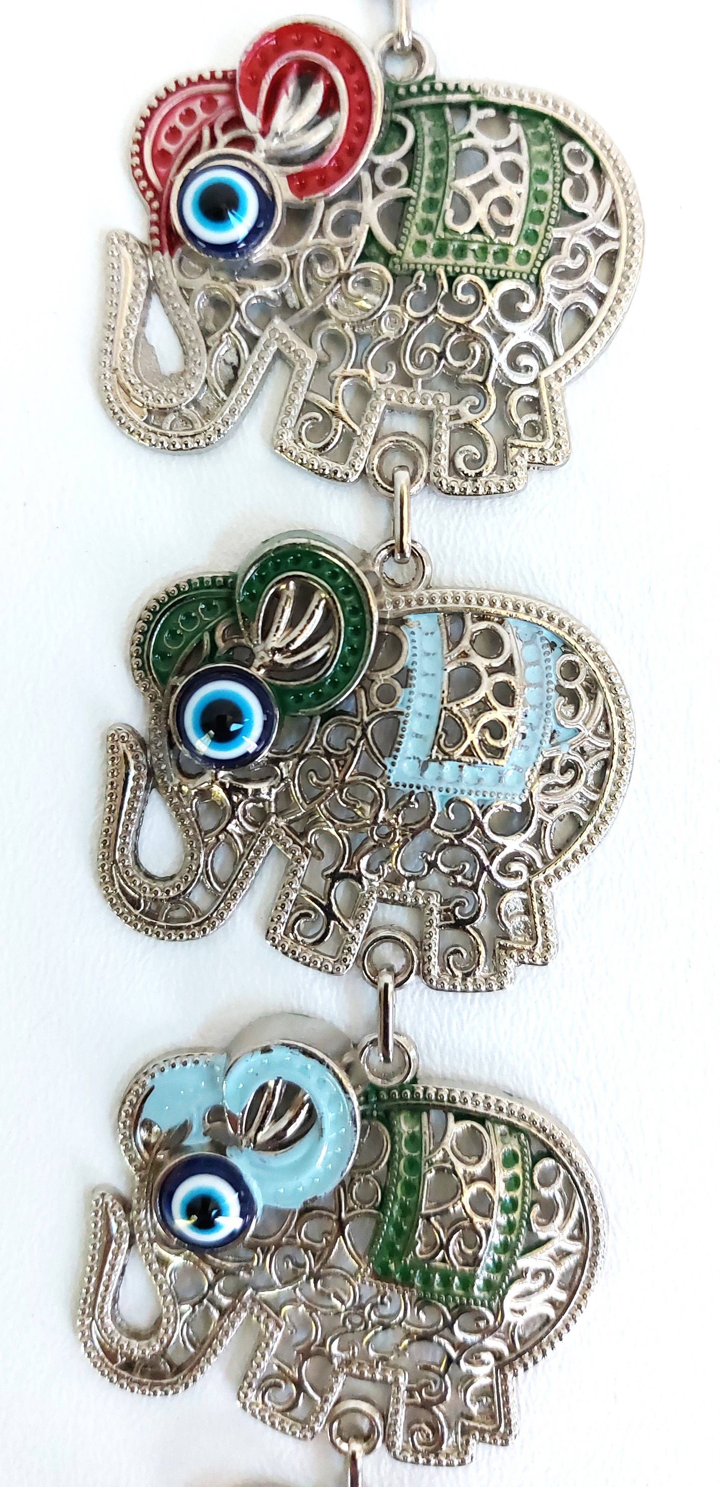 Evil Eye 7 Elephant Wall Hanging