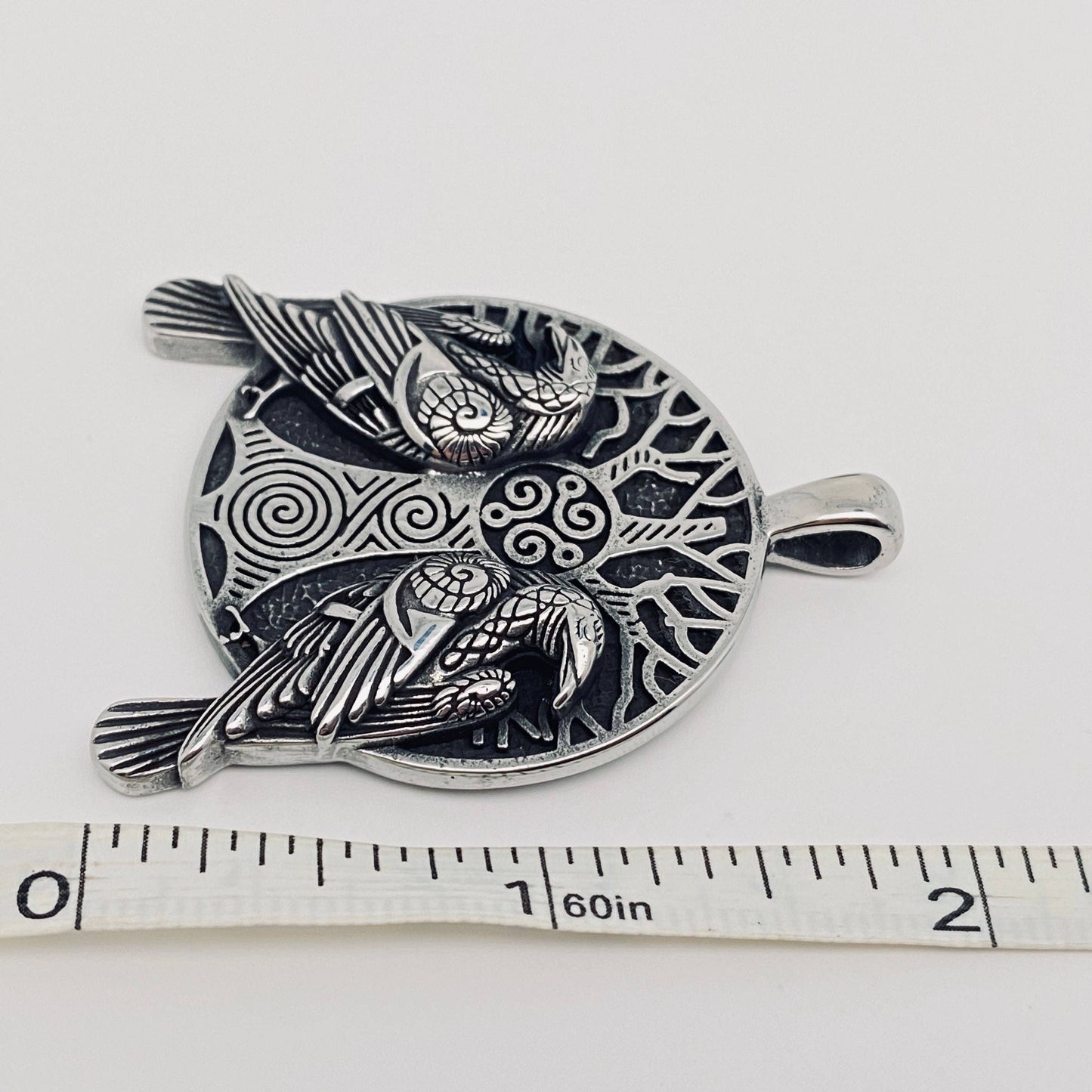 Viking Double Crow Stainless Steel Pendant- Only pendant