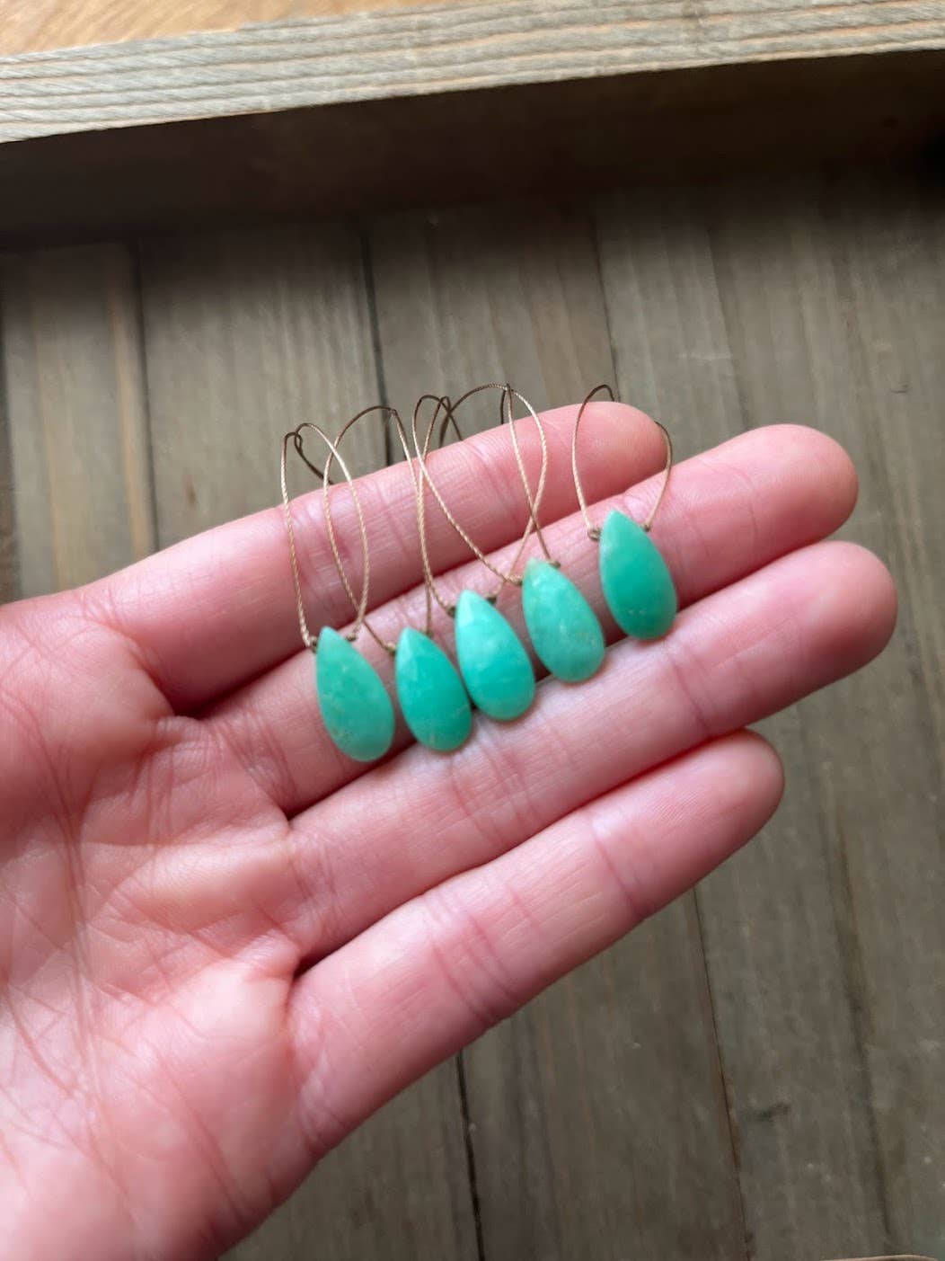 Chrysoprase Faceted Teardrop Necklace: 16" or 18" legnth