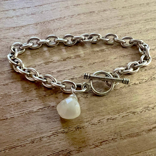 Heavy On The Bevys- traditional silver charm bracelet