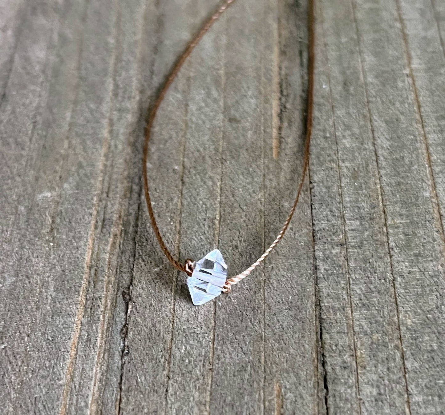 Herkimer Diamond Small Single Crystal Necklace: 16, 18 or 20 inches