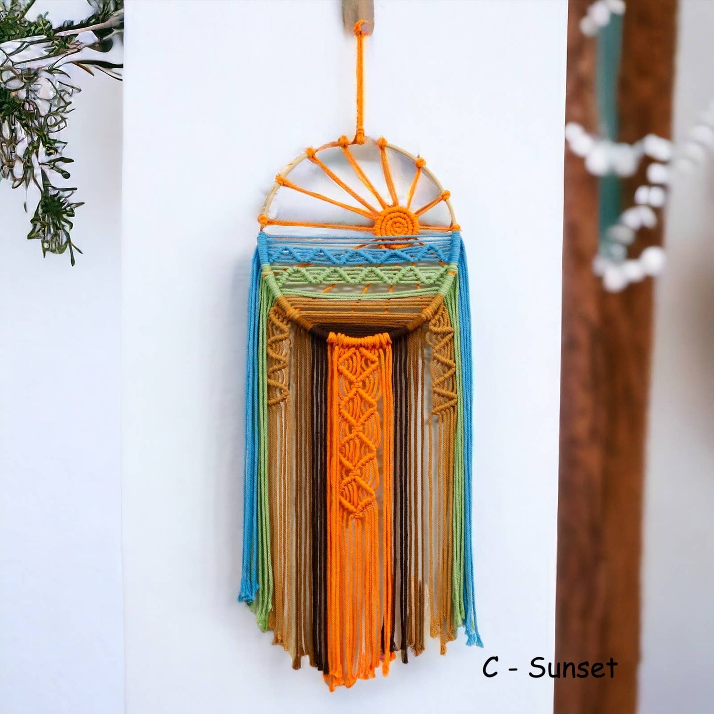 Sunrise and Sunset Macrame Dream Catcher