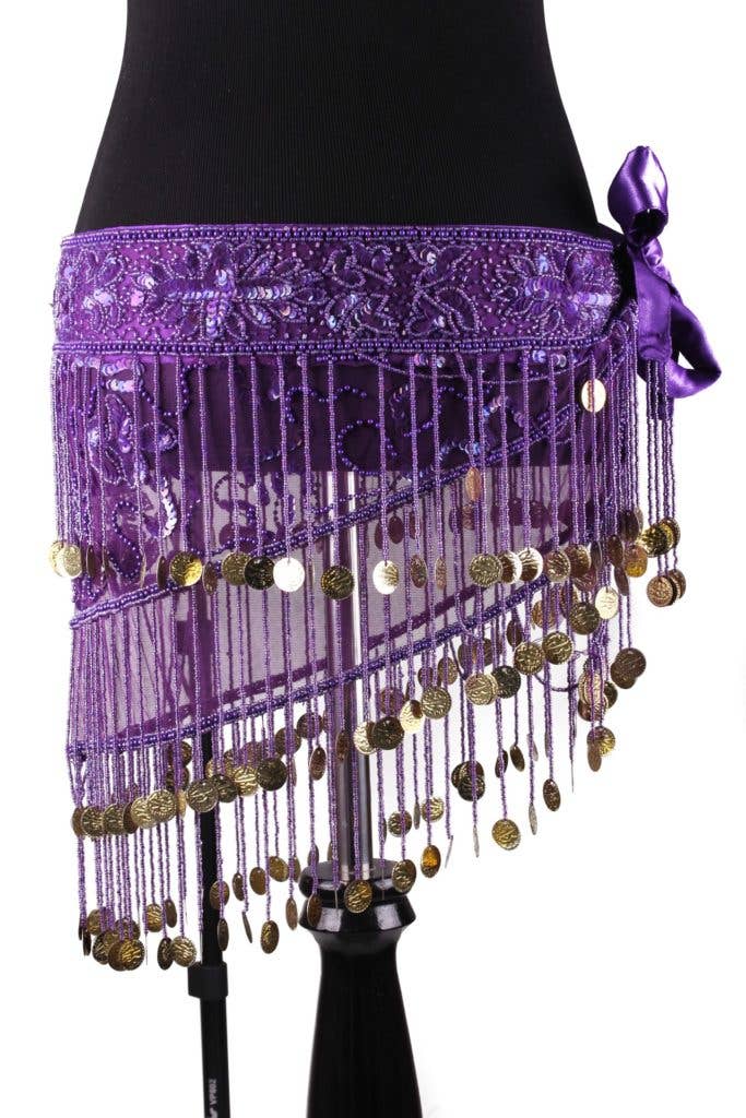 Belly Dancer Belt - Short: Fuschia/Silver, Fuschia/Gold, or Red/Gold