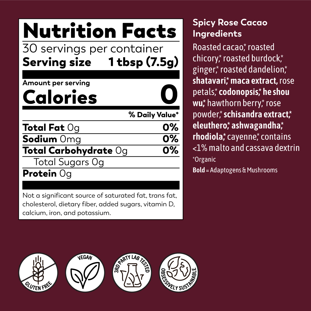 Rasa Spicy Rose Cacao | Love Tonic | 8 oz