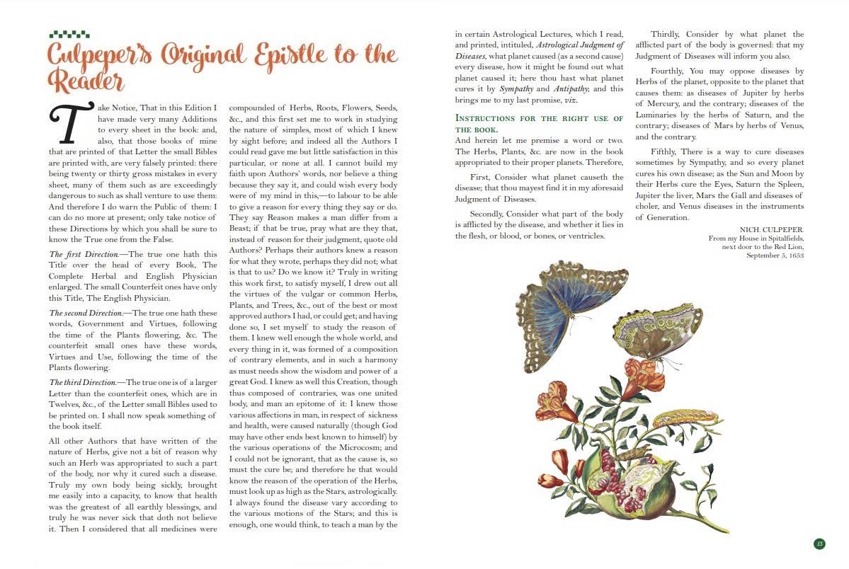 Culpeper's Complete Herbal: Herbalists, Healers, & Witches: White Cover