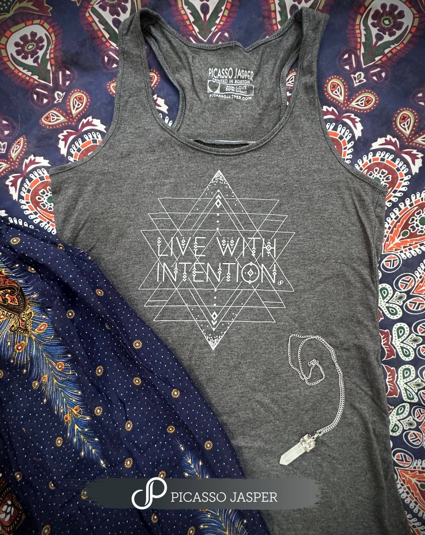 Live with Intention, Gathered Racerback Tank, S-4XL: Large