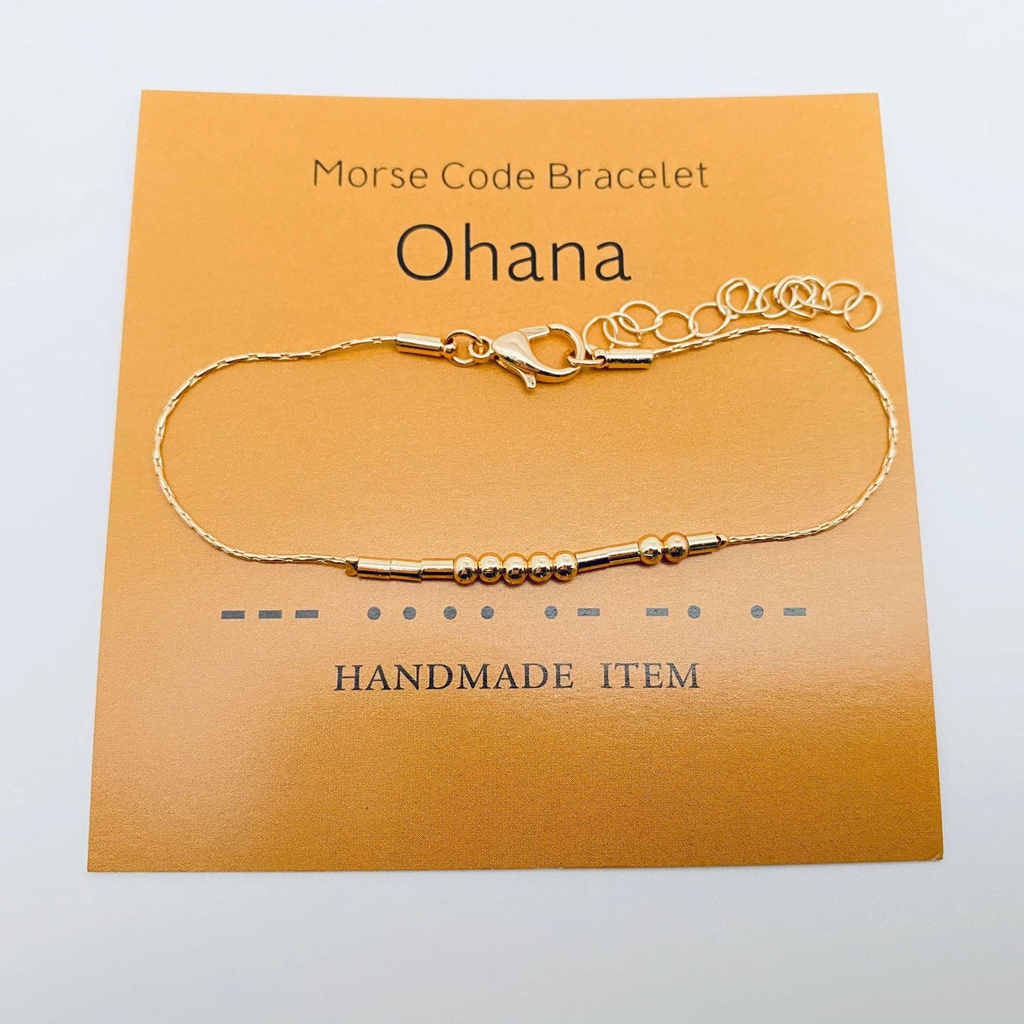 Handmade Golden Morse Code Bracelet: Never give up