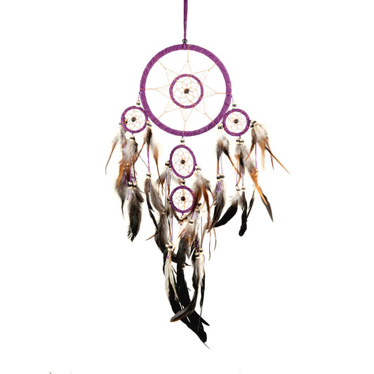 Purple Dream Catcher With Feathers, Native American Style