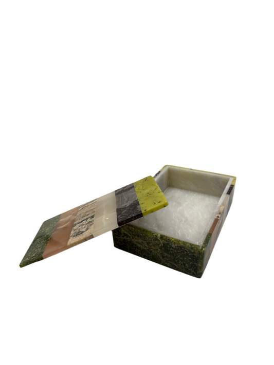 Box with Lid Various Stone Large