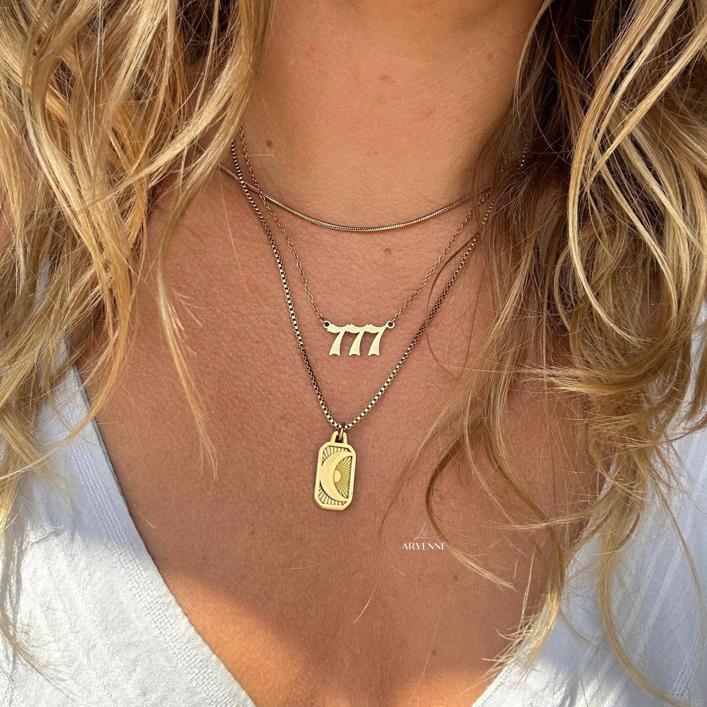 Angel Number Necklace - 111 - 999 - Spiritual Charm: Gold Chain