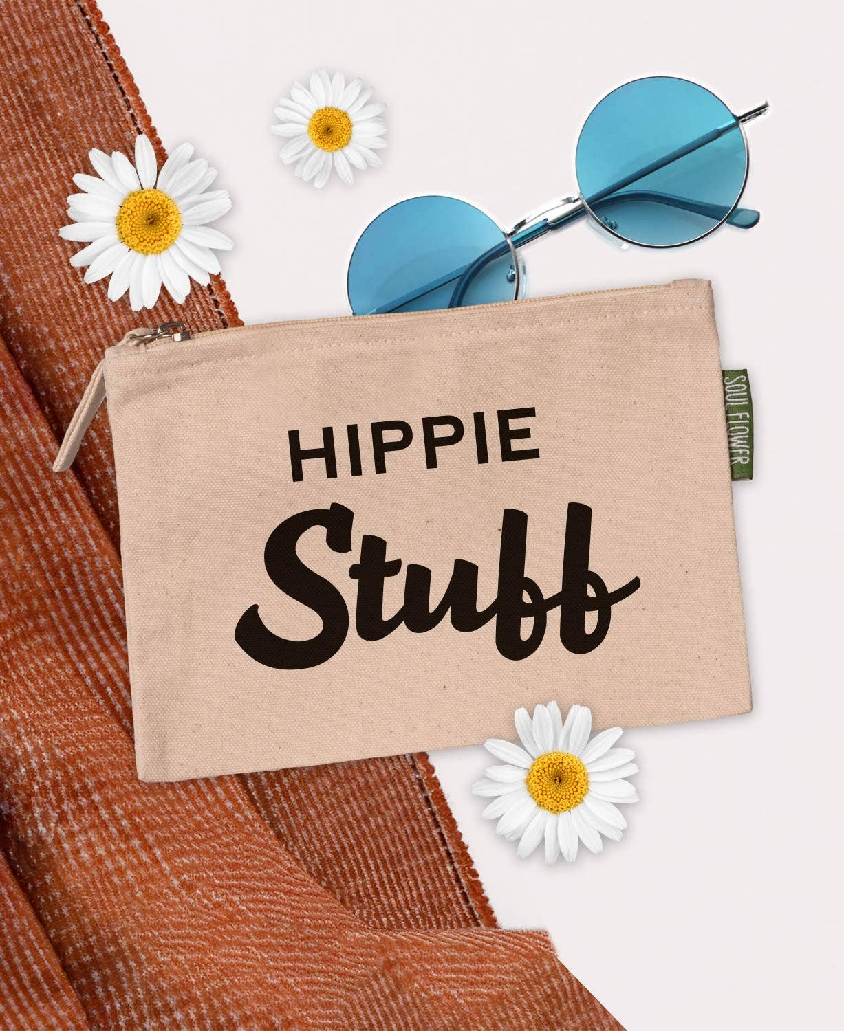 Hippie Stuff Large Zipper Pouch - Funny Pouches