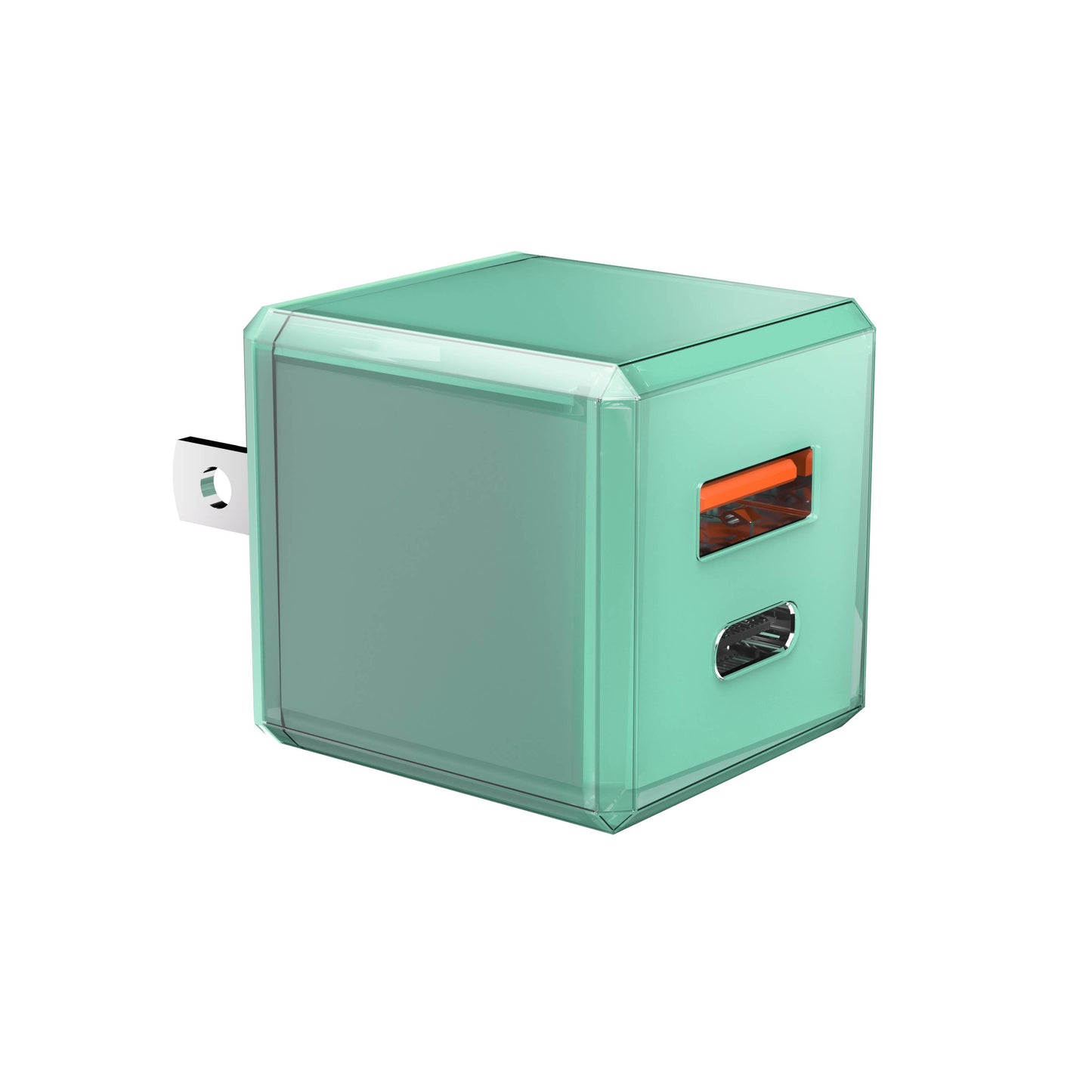 Rapid Wall Charger USB 20W Cubic Design - Retail Pack: Pink & Green