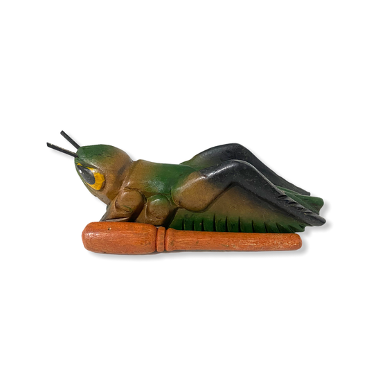 Painted Wooden Musical Cricket Percussion Instrument 4"