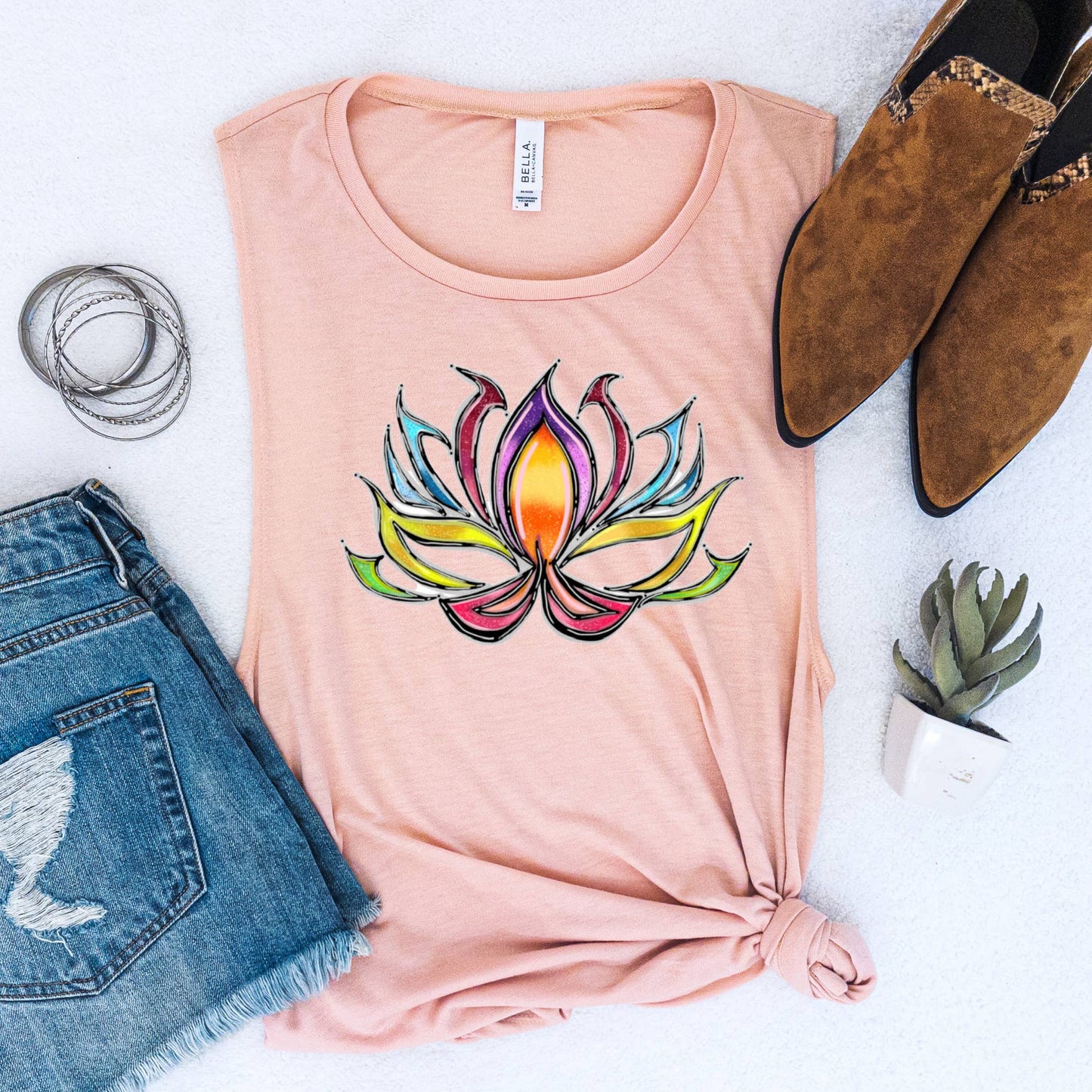 Good Vibes Boho Karma Yoga Studio Work Out Gym Graphic Tanks: Sizes & Styles Vary