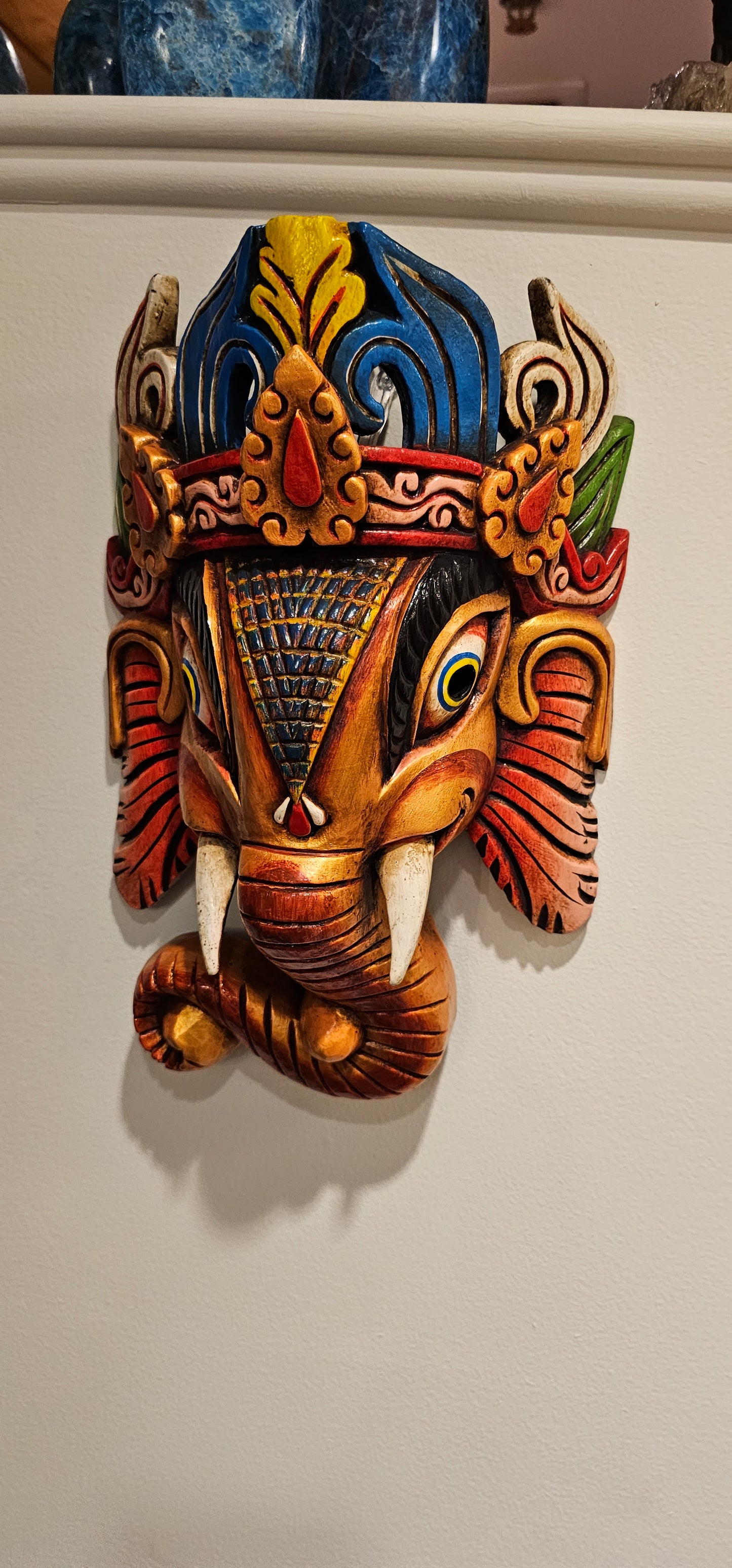 Wooded Mask- Elephant or Wild Man- Made in Nepal