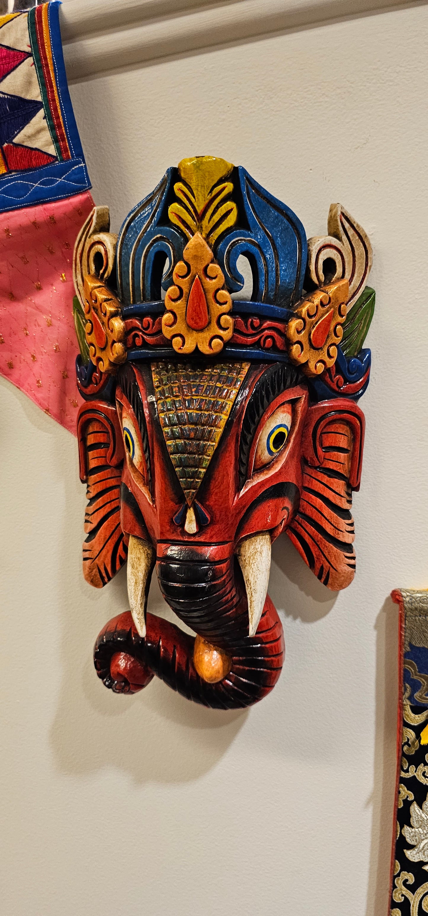 Wooded Mask- Elephant or Wild Man- Made in Nepal